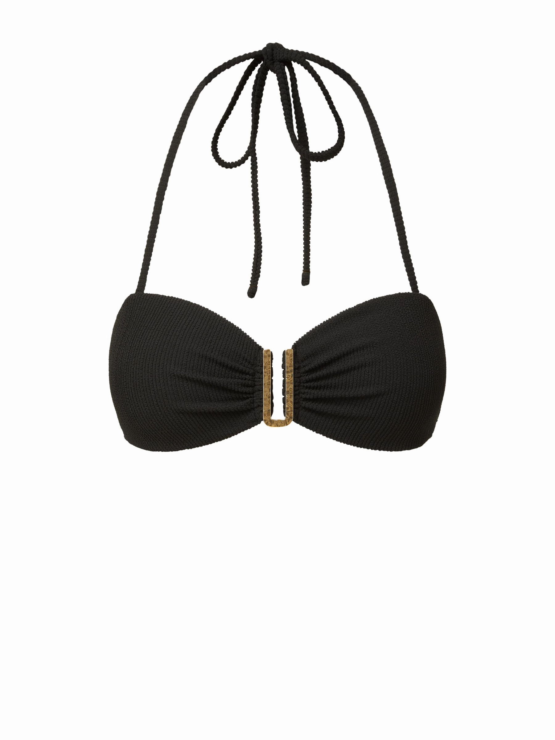 Saltwater Resilient Taped Neckline Cindy Swim Top In Black Texture