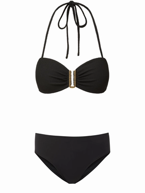 Cindy Top   Classic Midrise Bottom in Black Texture Outdoor Recreation Twist Front Detailing