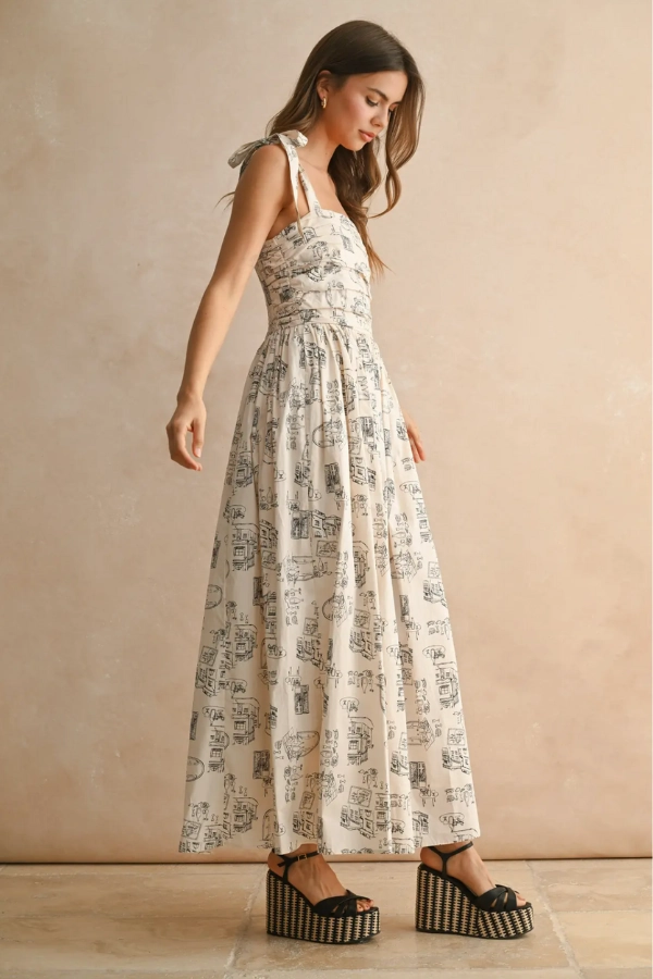City Print Maxi Dress Timeless Line