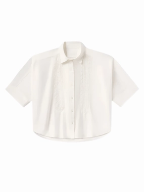 Claire Shirt with Lace in White Winter Layer Sustainable Manufacturing