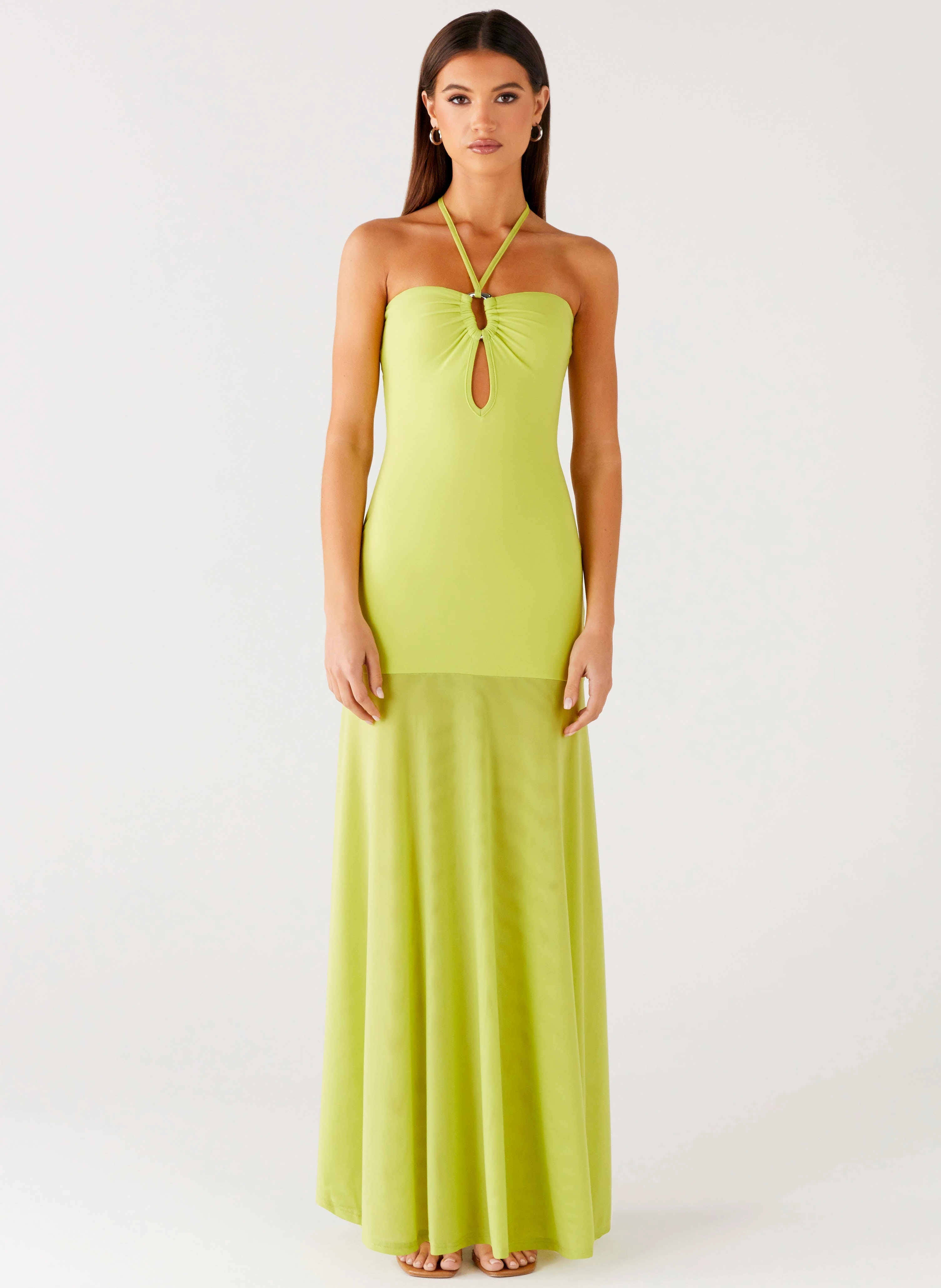 Claria Maxi Dress - Lime Work Fitwear Ombre-Effect