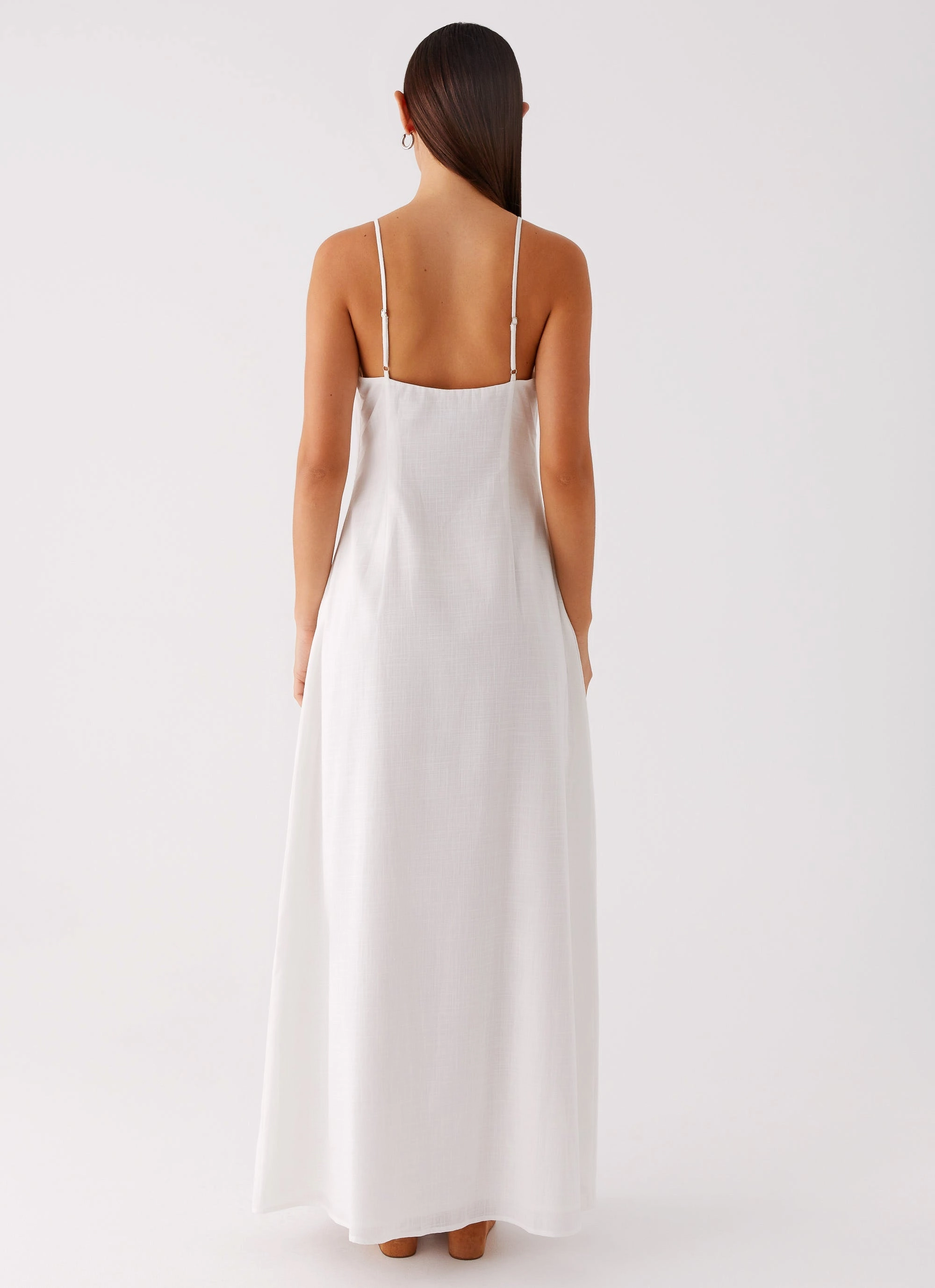 Mid Season Silky Touch Madeleine Scoop Neck Maxi Dress - Off White