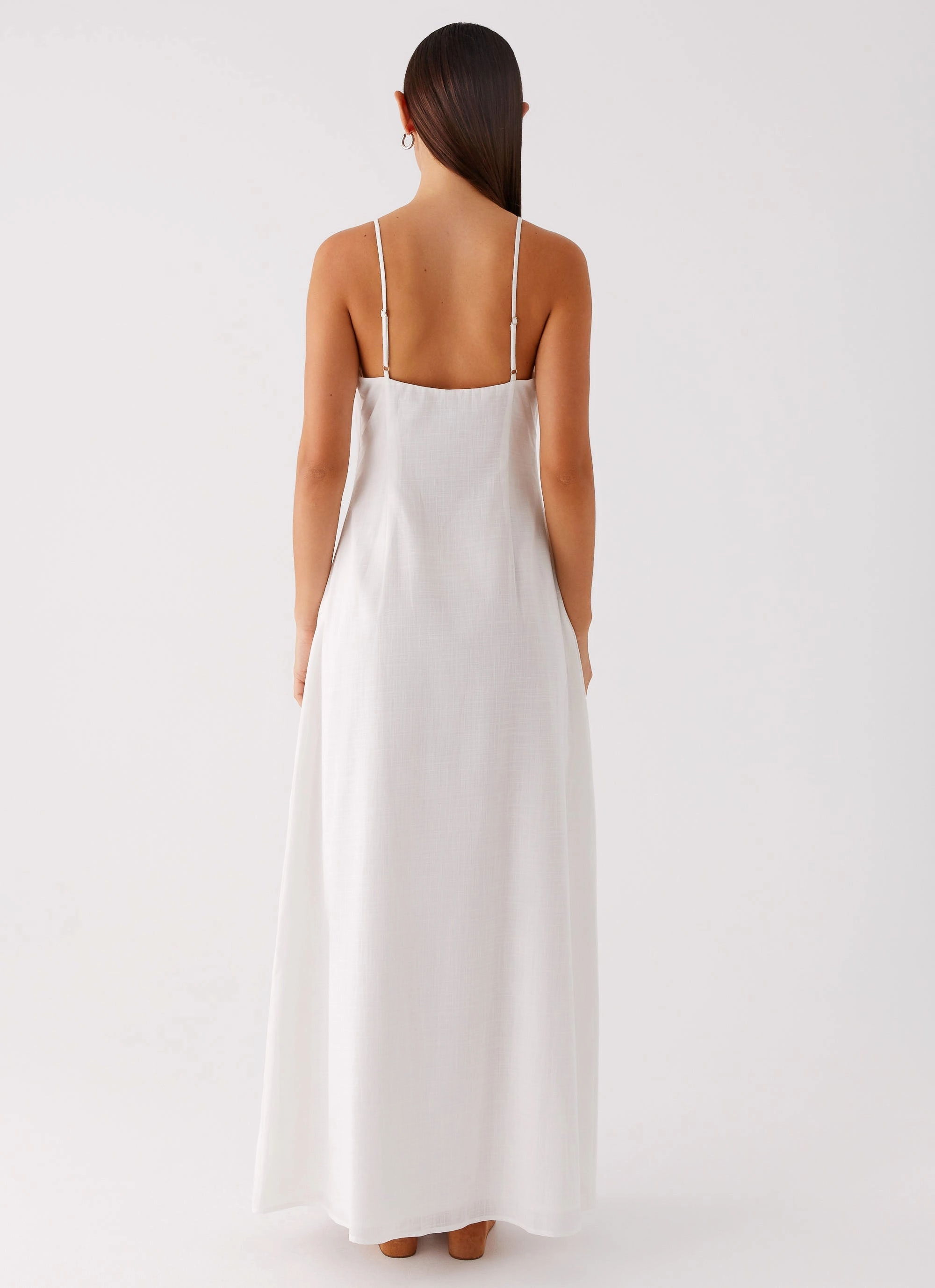 Madeleine Scoop Neck Maxi Dress - Off White Romantic Soft