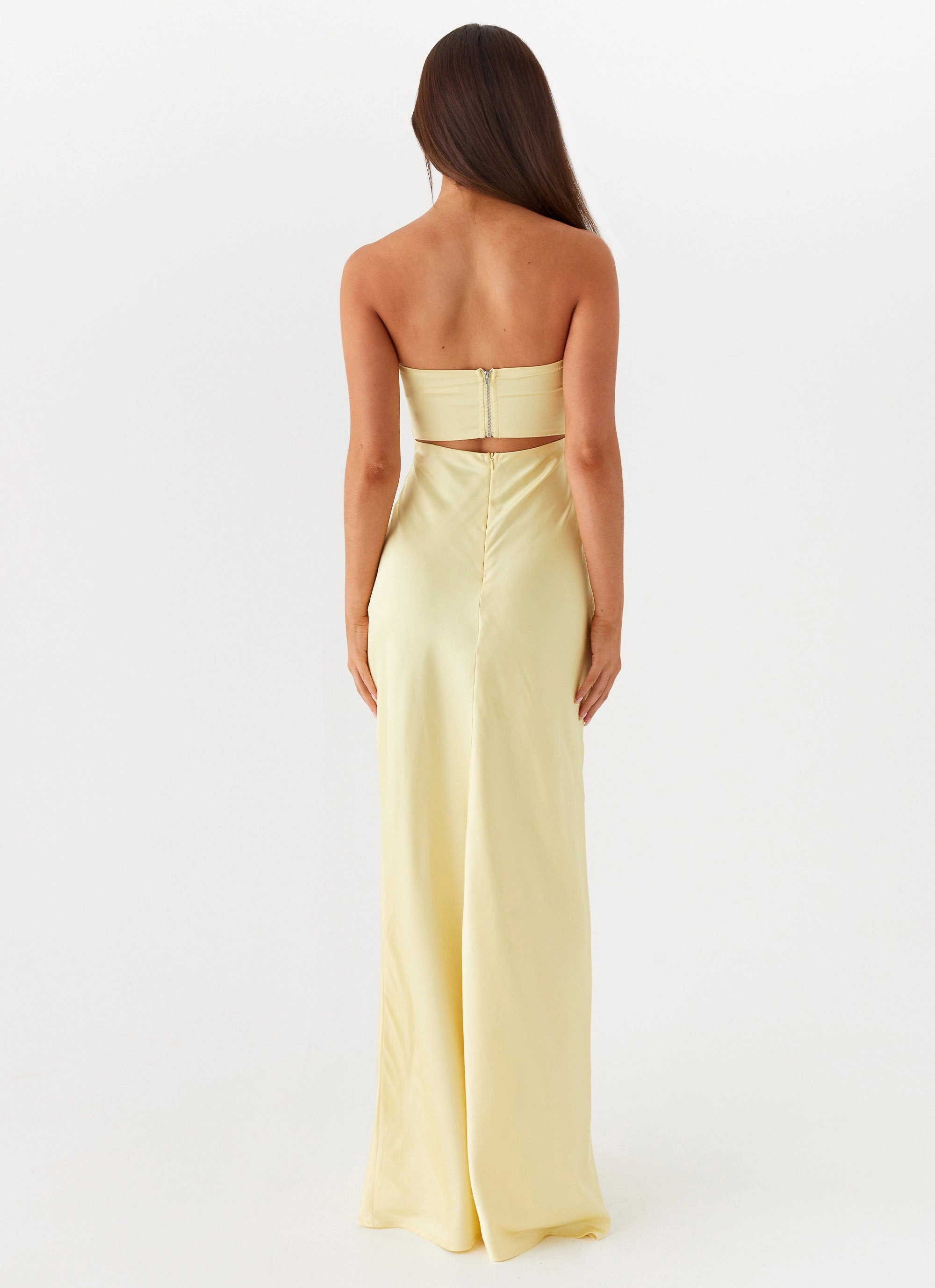 Tianna Strapless Maxi Dress - Yellow Bust-Enhancing