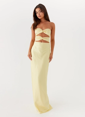 Tianna Strapless Maxi Dress - Yellow Smart And Comfortable Airy Comfort