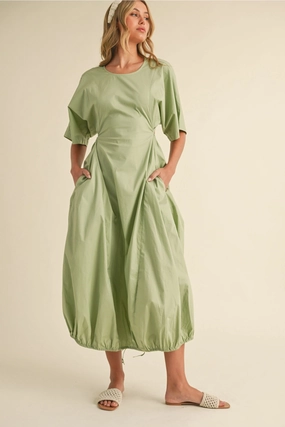 Camila Midi Dress - Sage Invisible-Zip