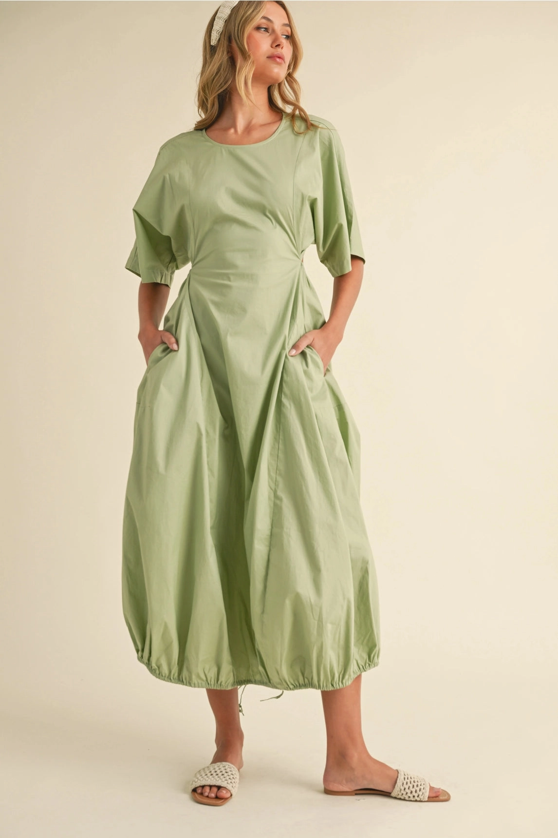 Camila Midi Dress - Sage Urban Drape