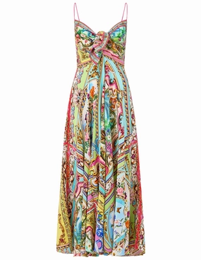 Layering Comfort Light Fabric Camilla Tie Front Maxi Dress-SALE