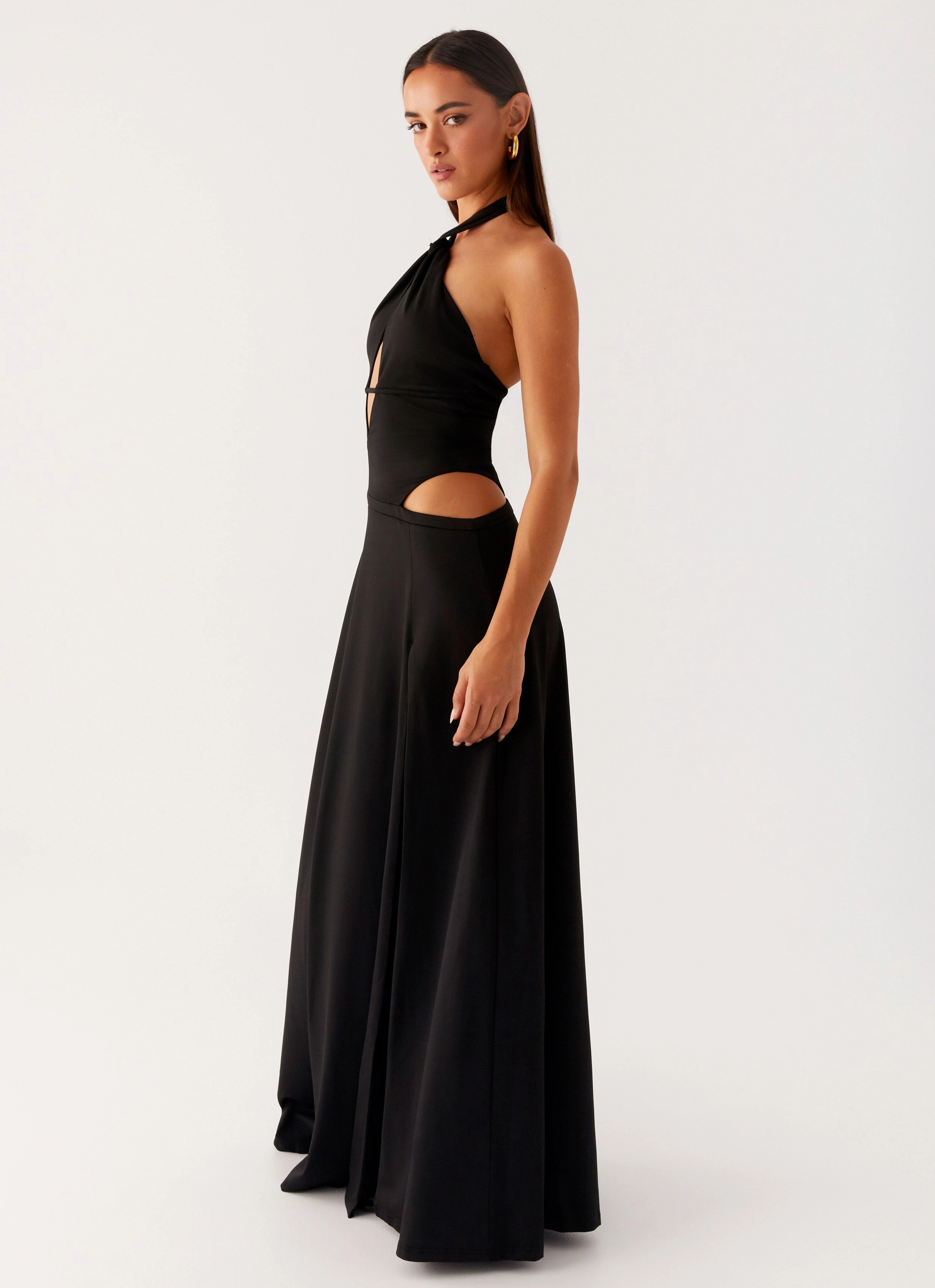 Flattering Design Wear Fitted Mood Turner Maxi Dress - Black