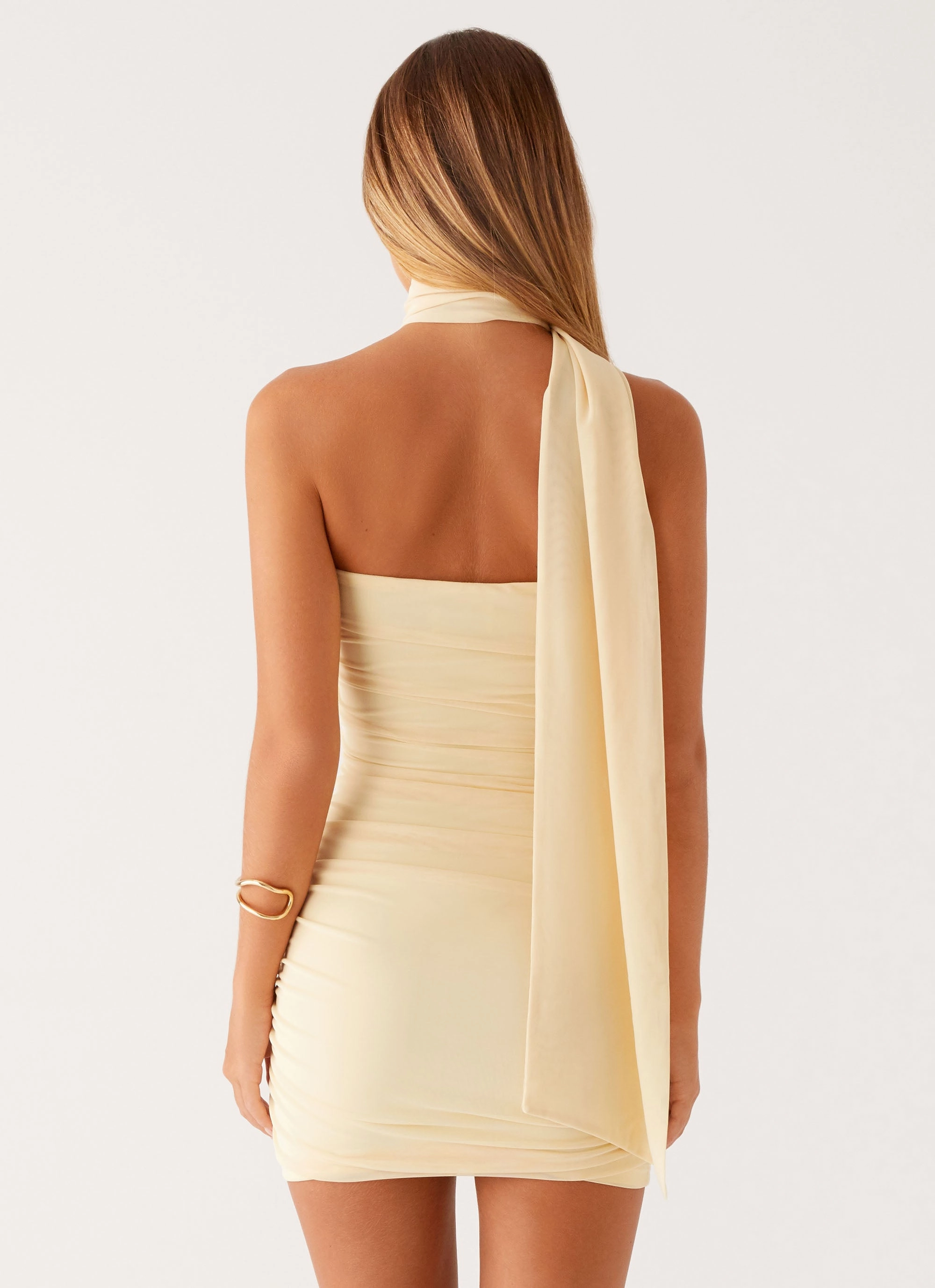 Breaking News Mini Dress - Yellow Daytime Mood