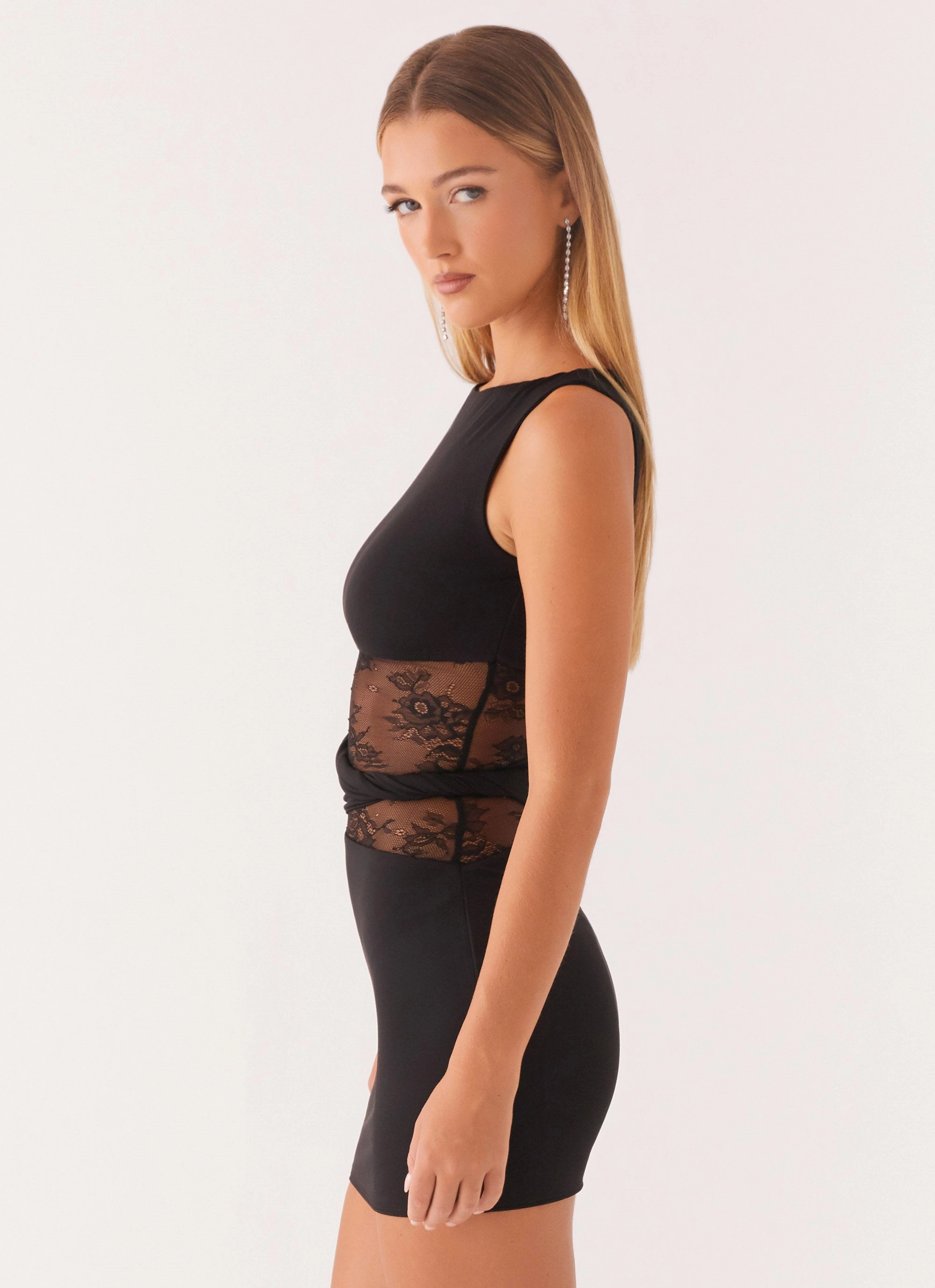 AdjustableStraps Flattering Fit for All Echo Mini Dress - Black
