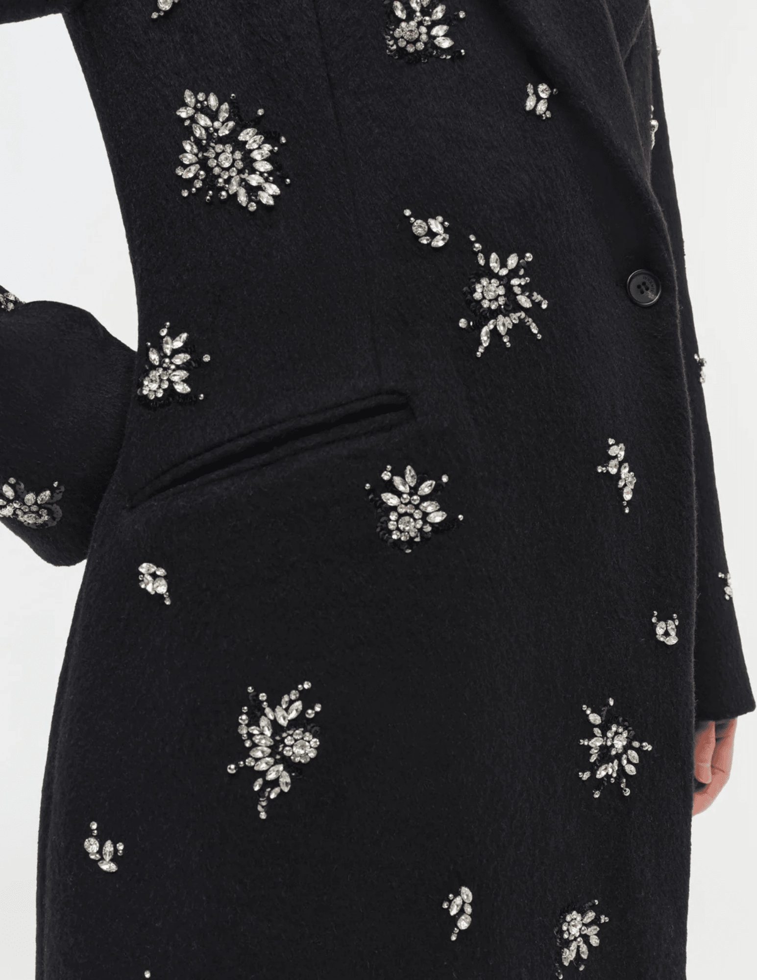 Simkhai Gianni Embellished Wool Coat in Black Modern Day Look