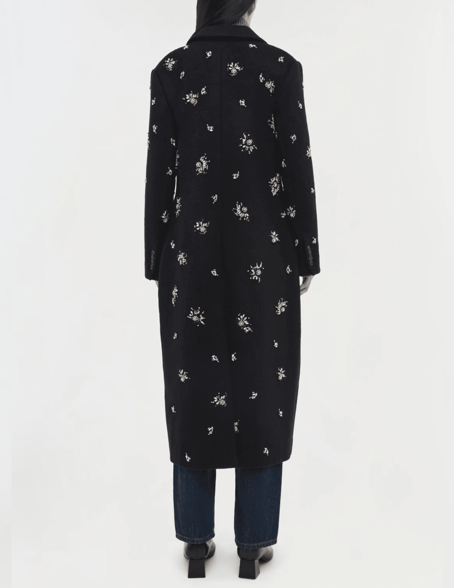 Everyday apparel Simkhai Gianni Embellished Wool Coat in Black