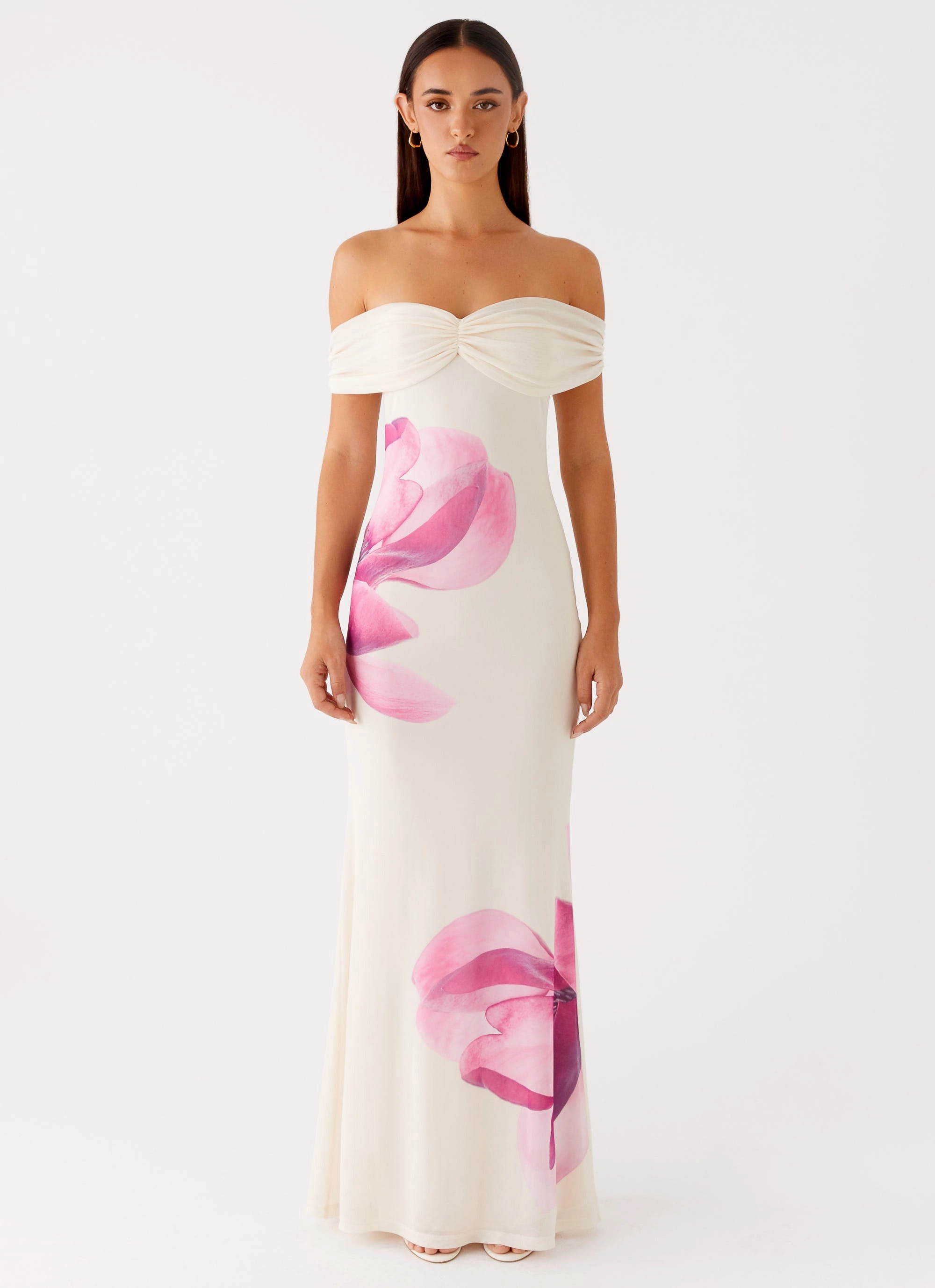 Madeira Maxi Dress - Ivory warm tones Fluid movement
