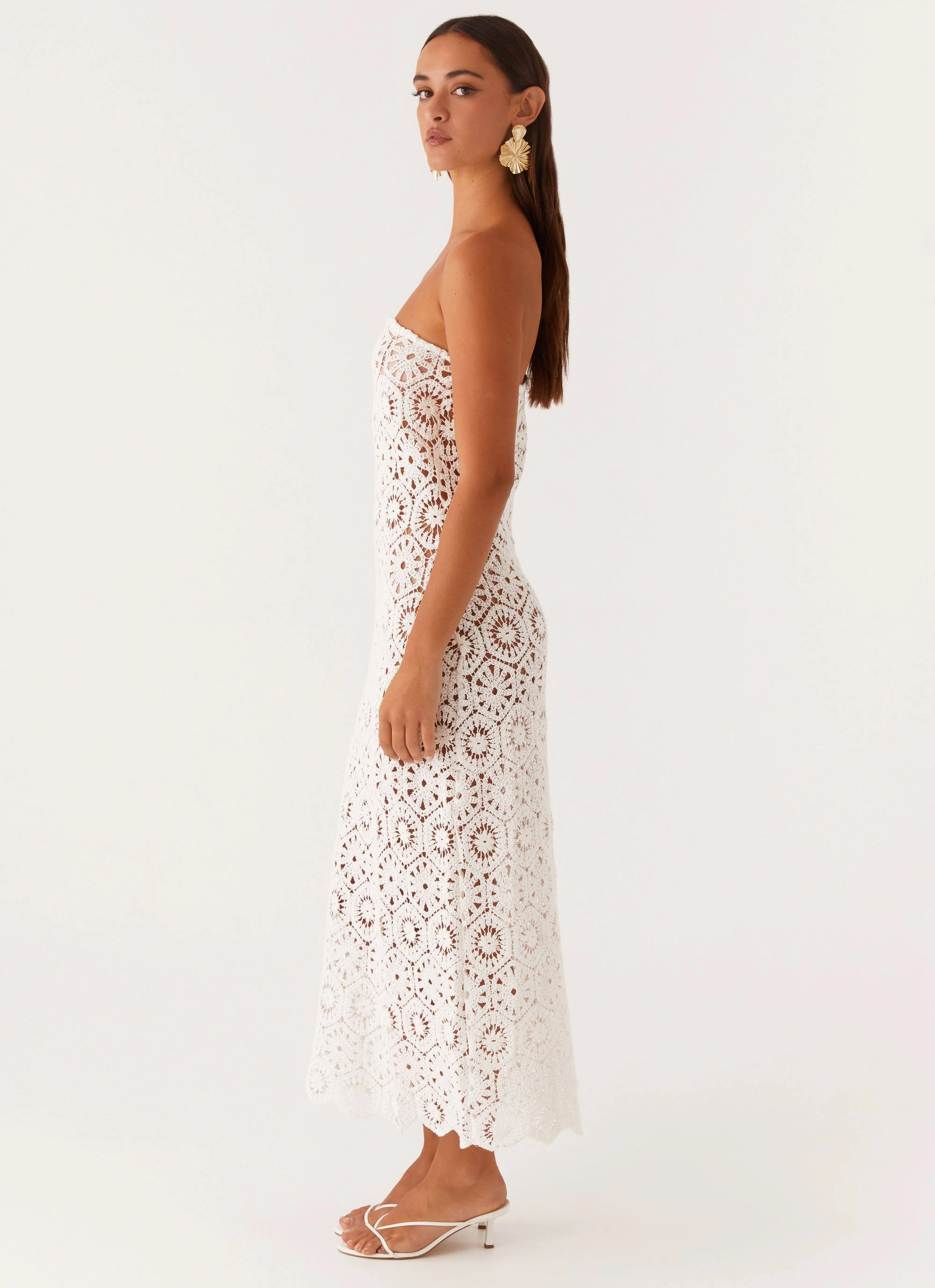 Everyday-Comfort Kingsly Crochet Maxi Dress - White