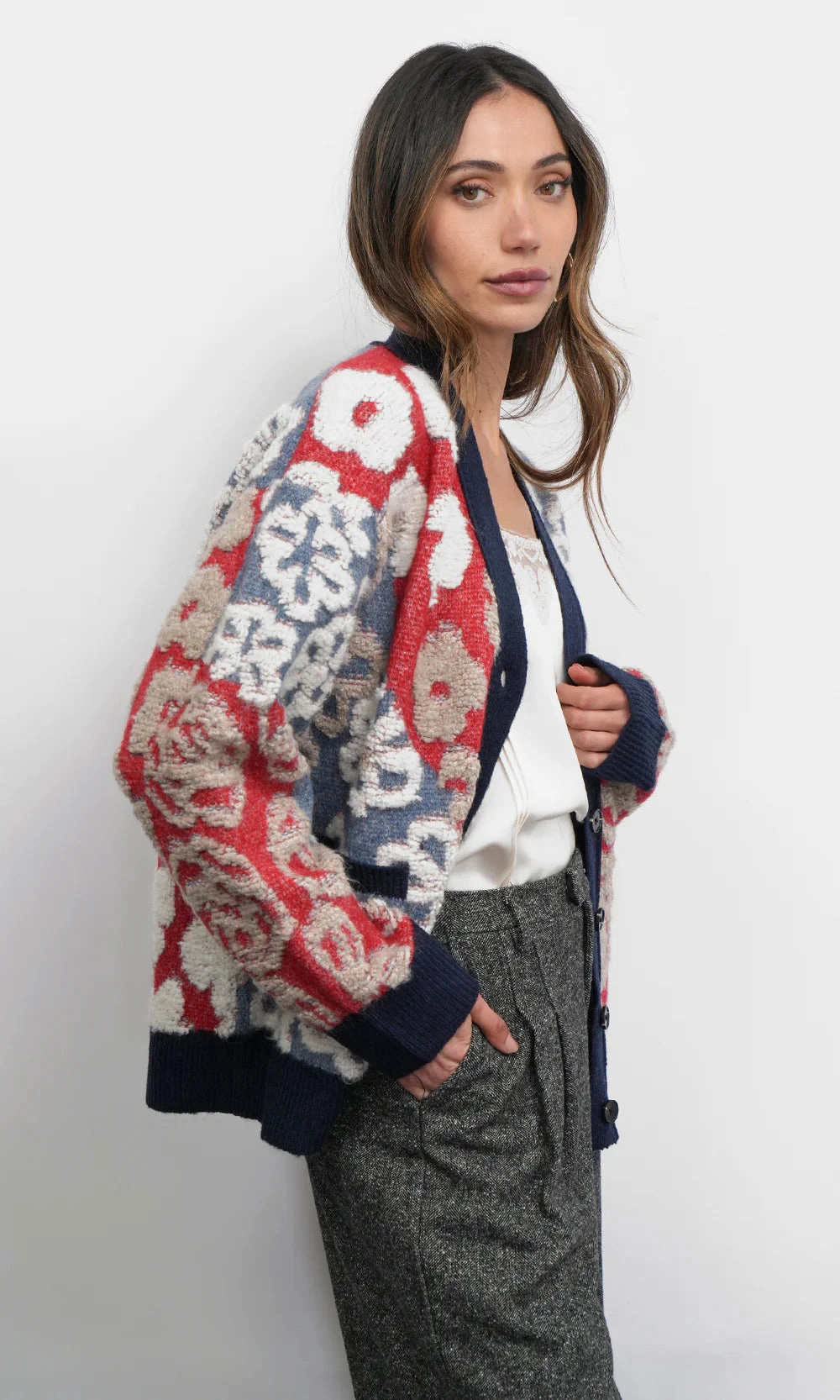Drop Shoulder Design Mina Oversized Cardigan