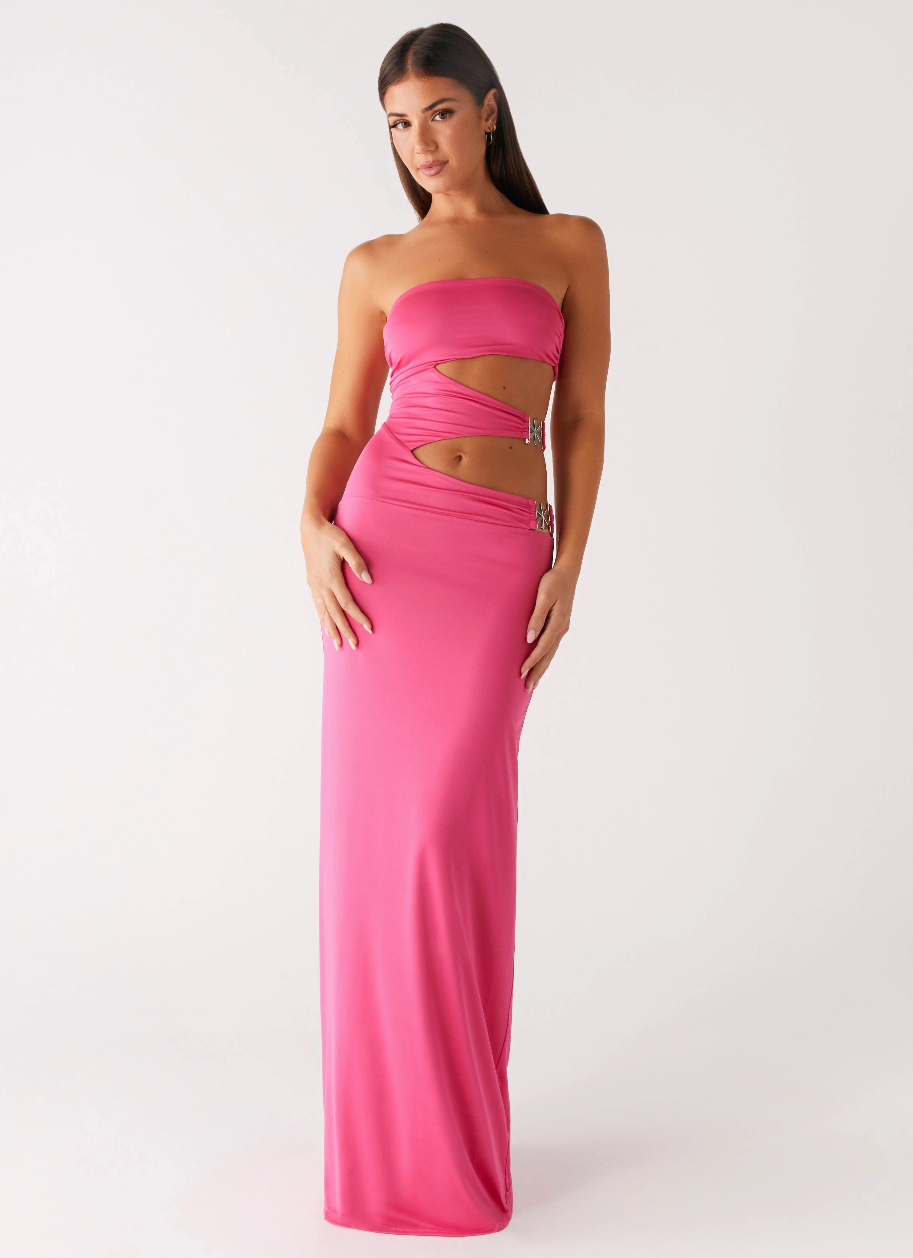 Lace-Trim Feminine Details Montego Maxi Dress - Pink