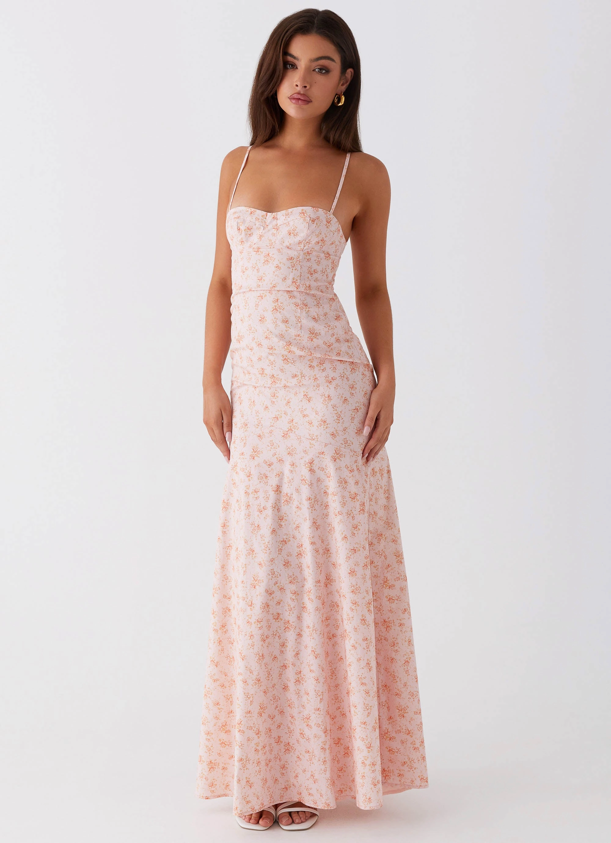 Britney Maxi Dress - Pink Ditsy Floral Relaxed Vibe Love Blend