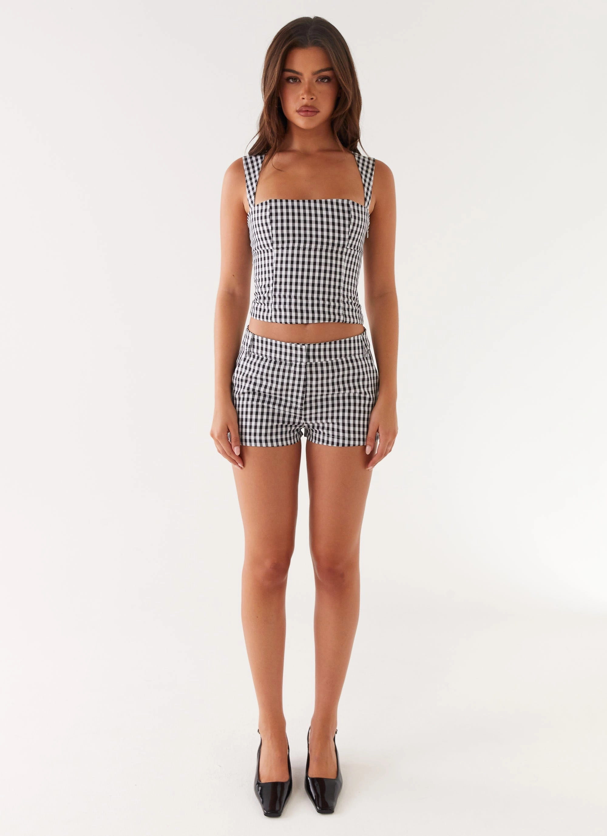 Clayton Top - Black Gingham TurtleneckDesign HoodedVersion