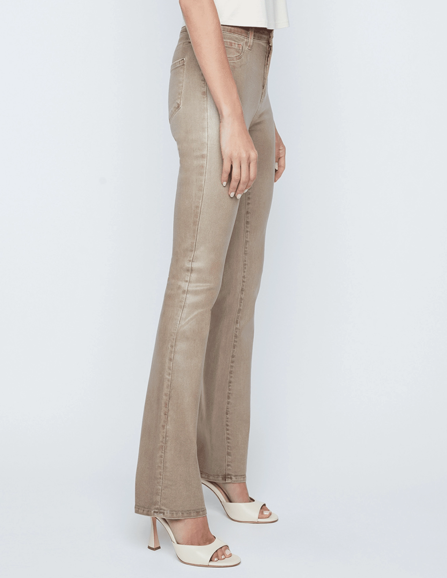 Office Wear Trendy Home Comfort L'AGENCE Selma High Rise Baby Boot-Cut Coated Jeans In Rye Coated