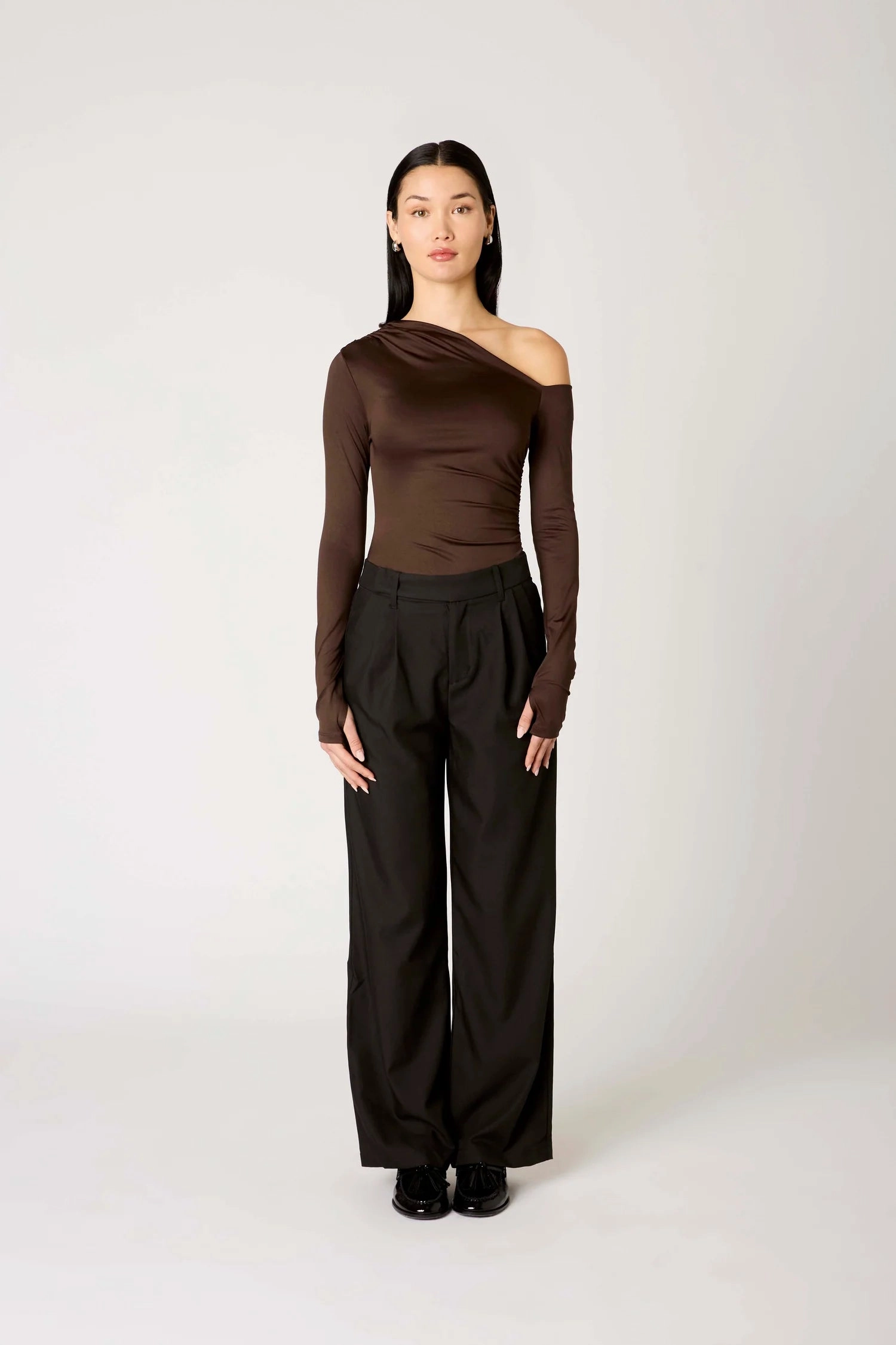 retro look Comfy Style Cleo Top - Espresso