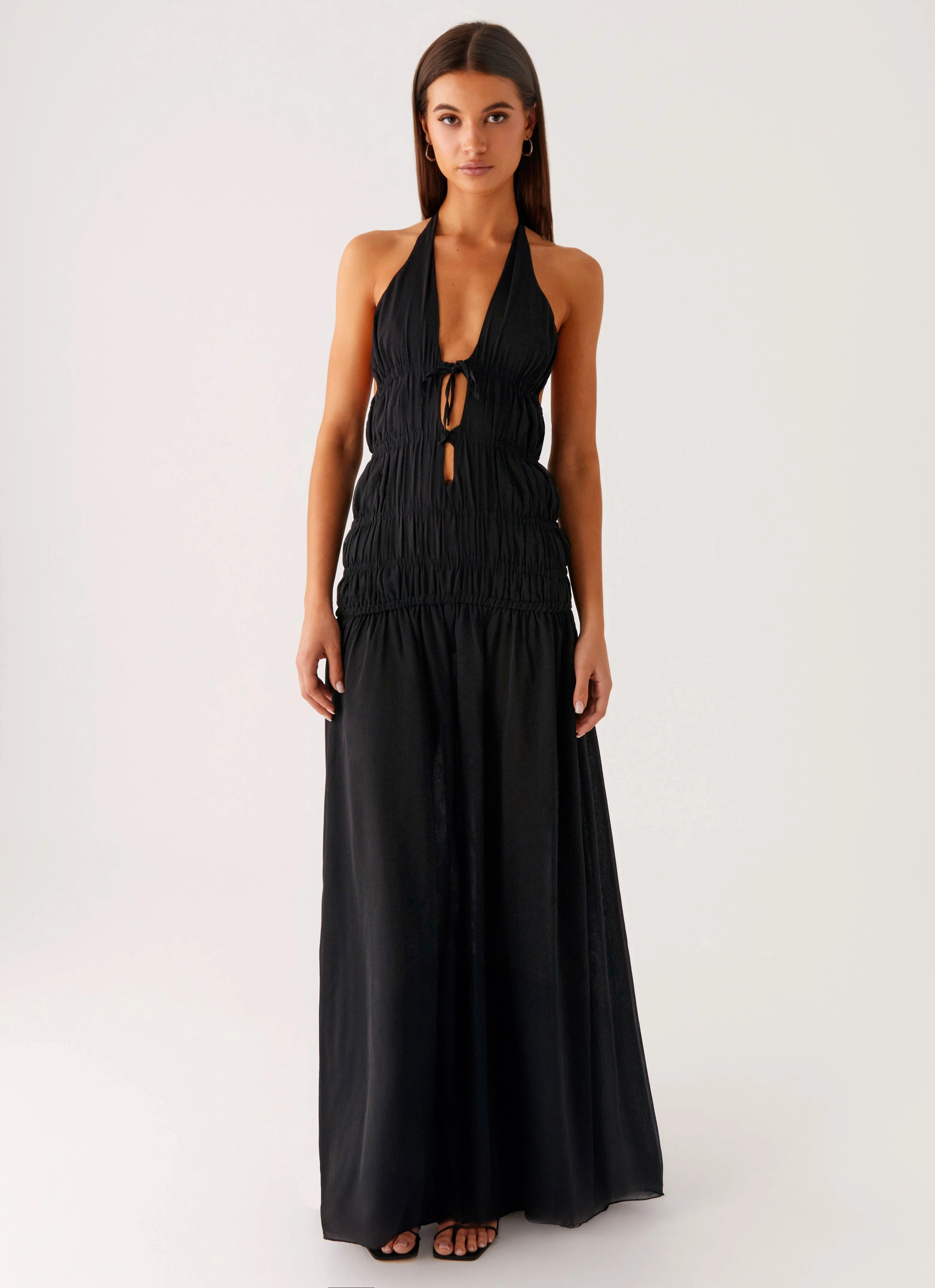 Perfectly Fit Look Dione Halter Maxi Dress - Black