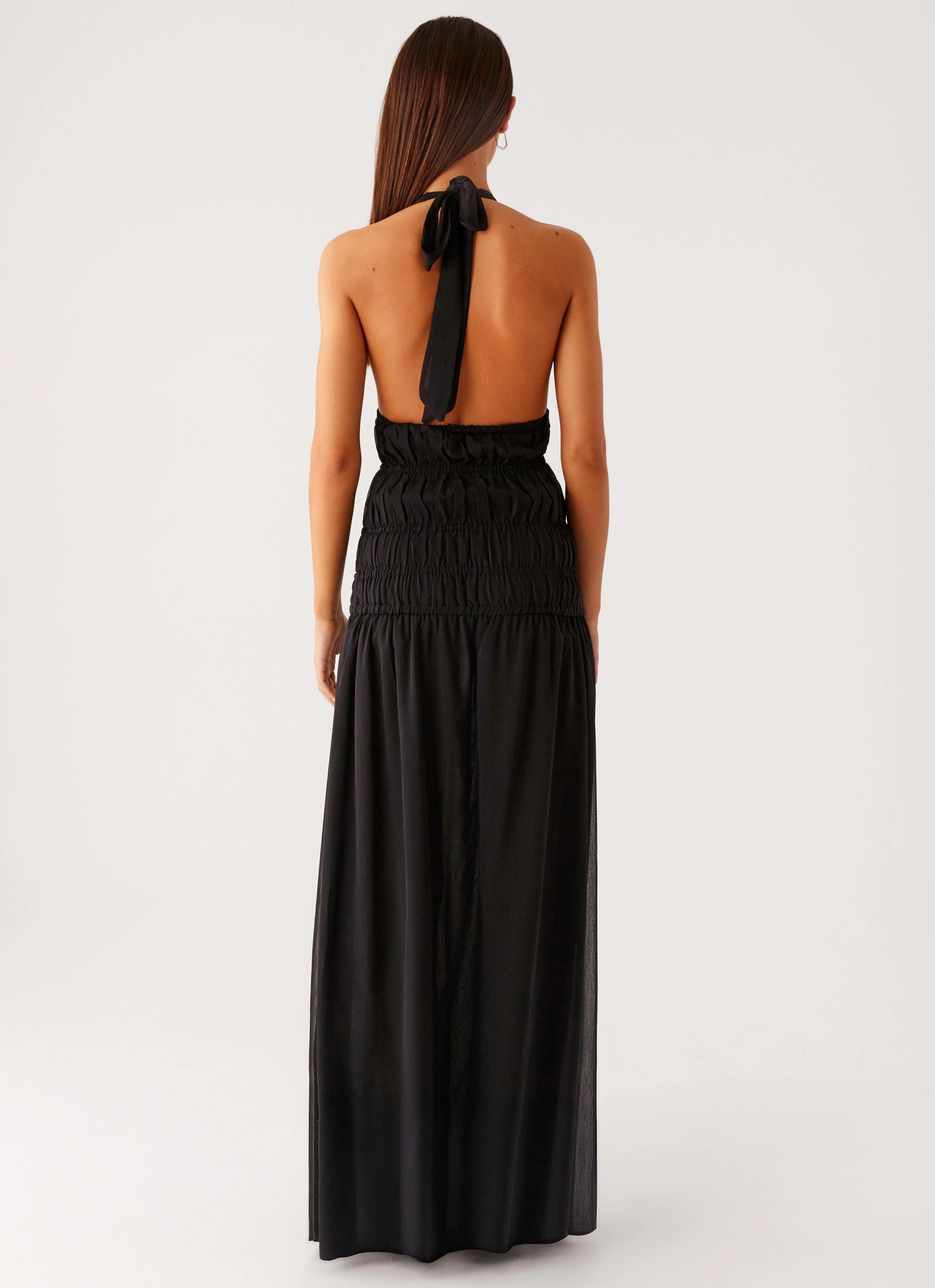 Dione Halter Maxi Dress - Black Happy Fit
