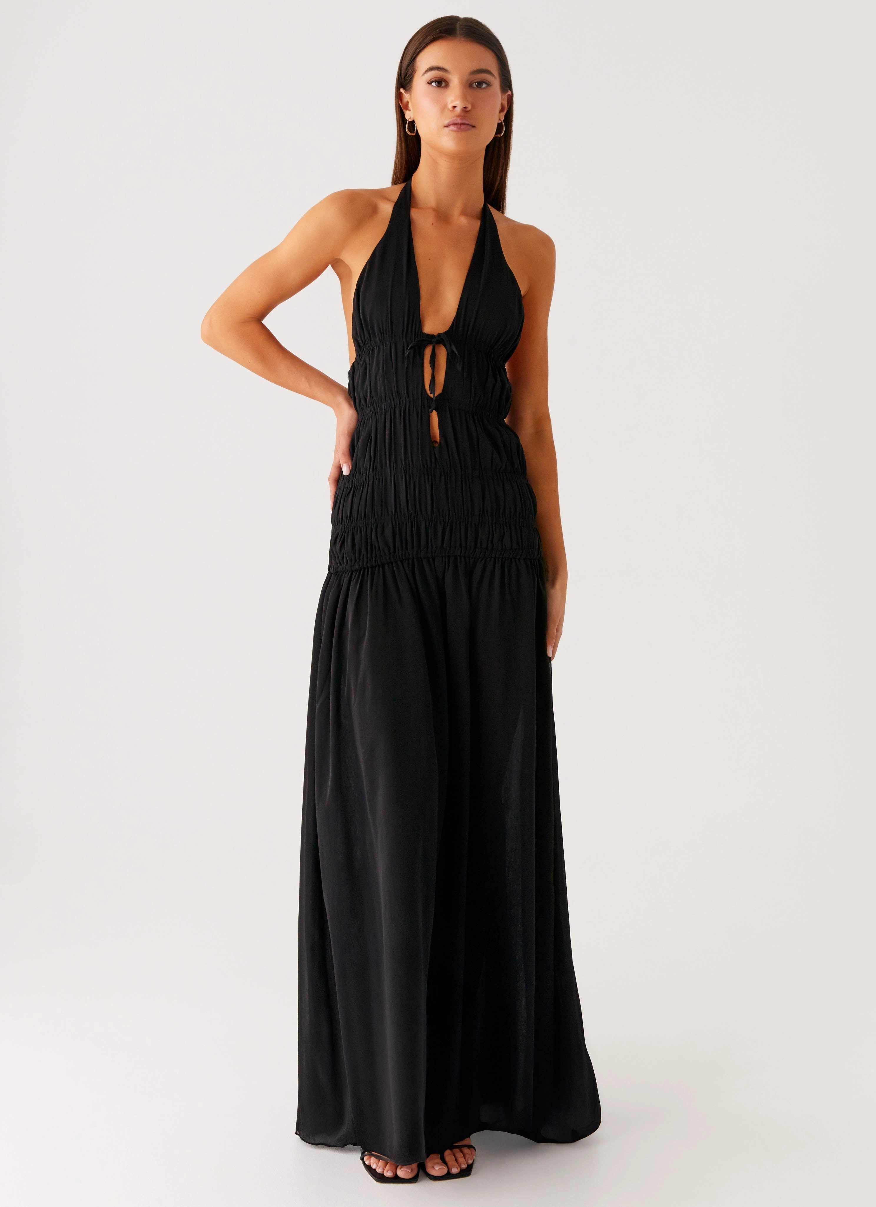Day-To-Night Wear Dione Halter Maxi Dress - Black