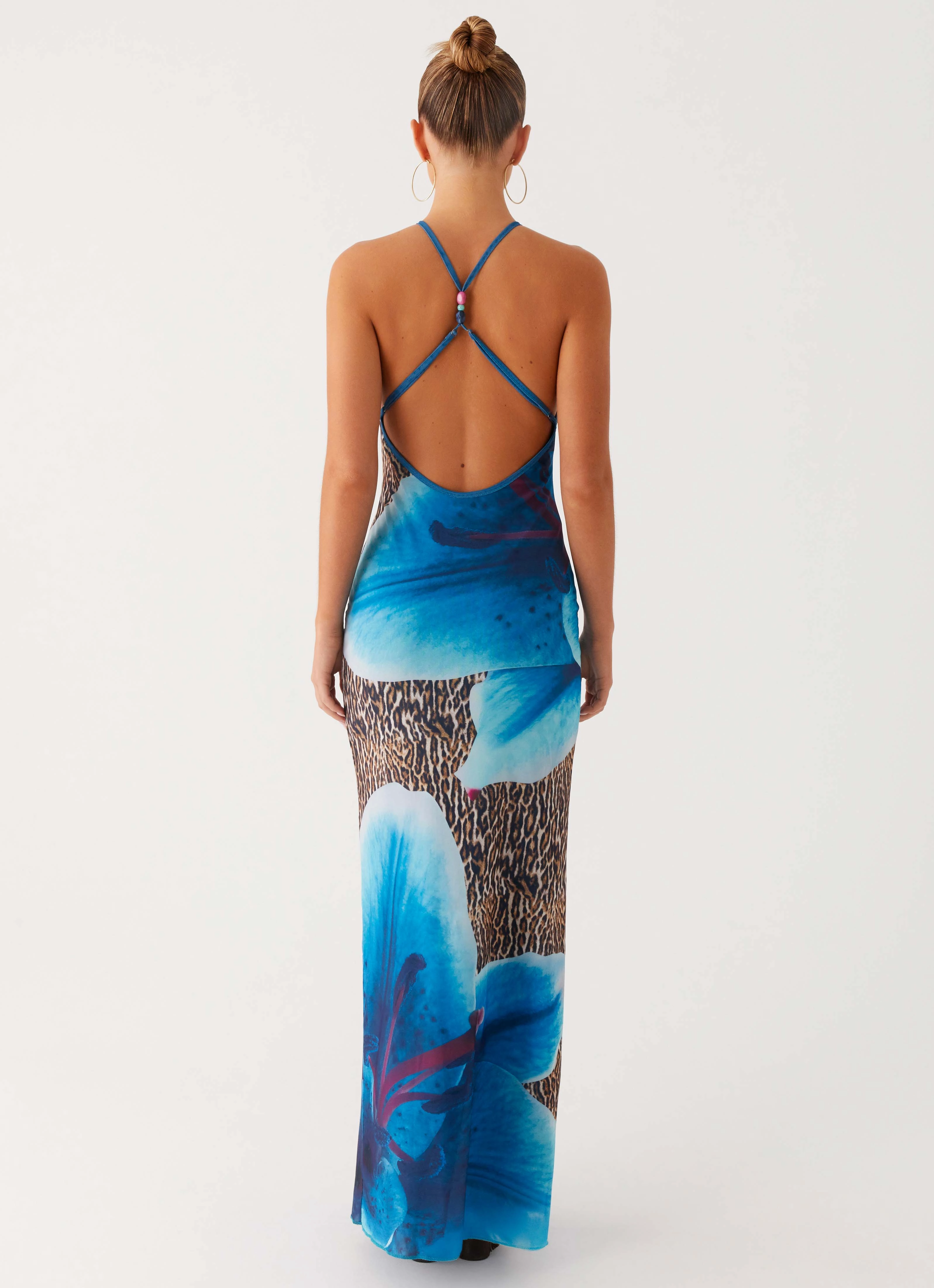 Sandy Siren Maxi Dress - Cheetah Floral Simple yet chic gown Practical work-to-play piece