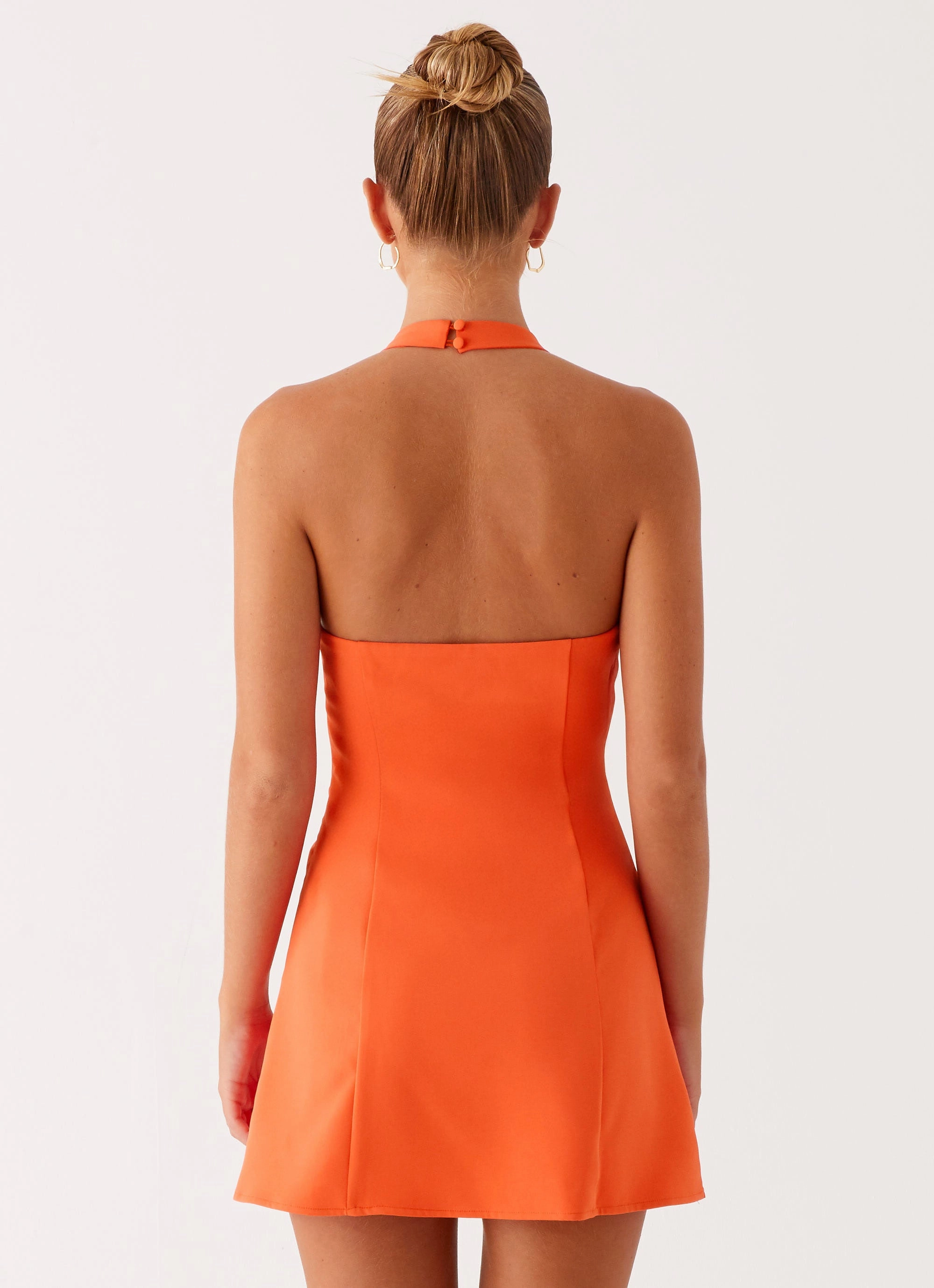 Glamorous look Mixed Fabric Coa Mini Dress - Tangerine