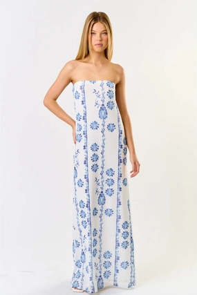 Coastal Vibes Maxi Dress - Blue Work or Casual