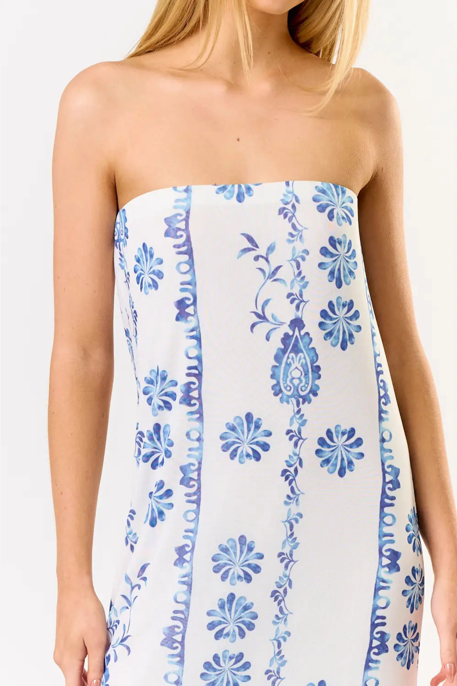 Classic Design Coastal Vibes Maxi Dress - Blue