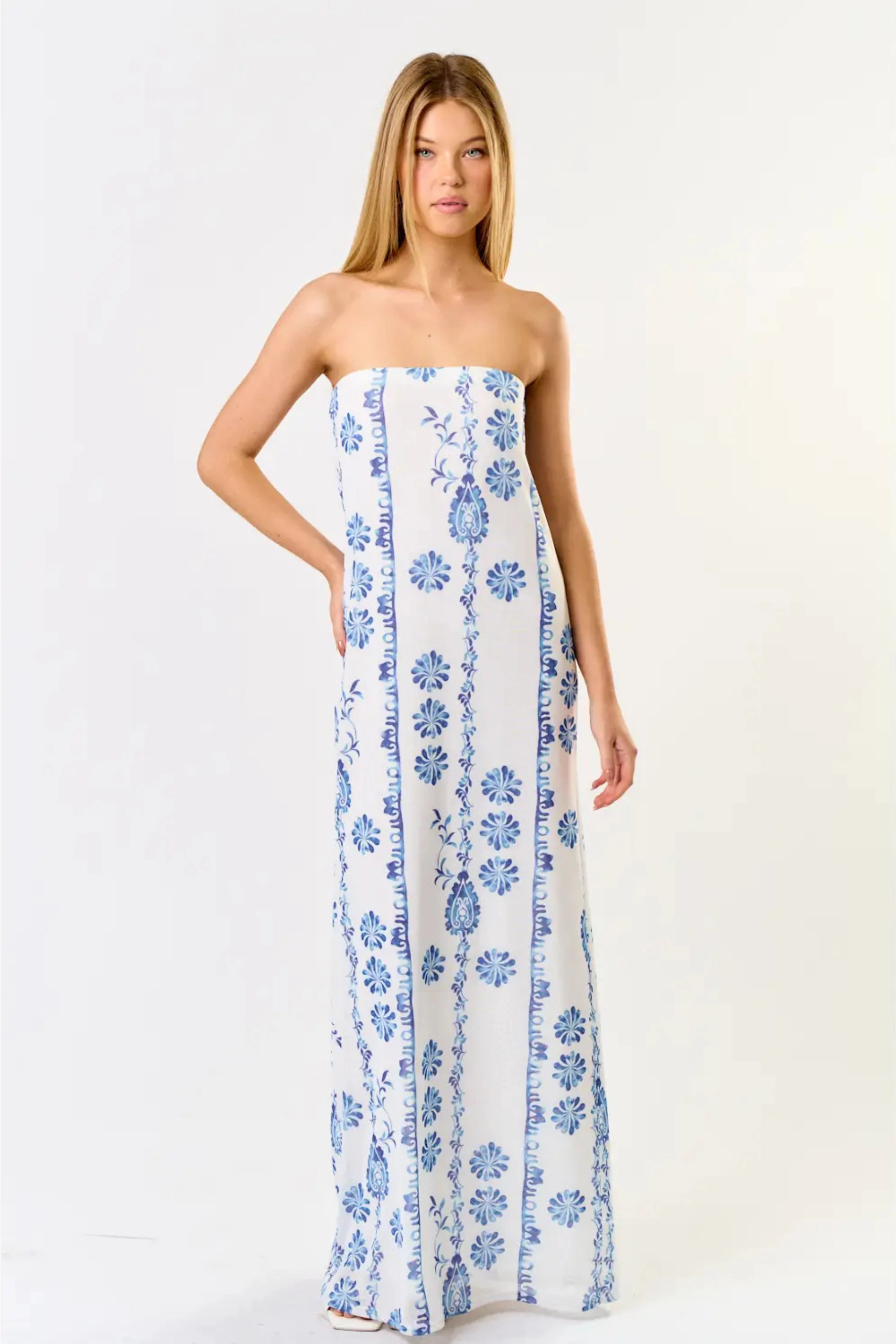Coastal Vibes Maxi Dress - Blue Work or Casual