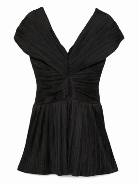 Avarie Plisse Mini Dress in Black Classic and Modern Relaxed-fit maxi dress