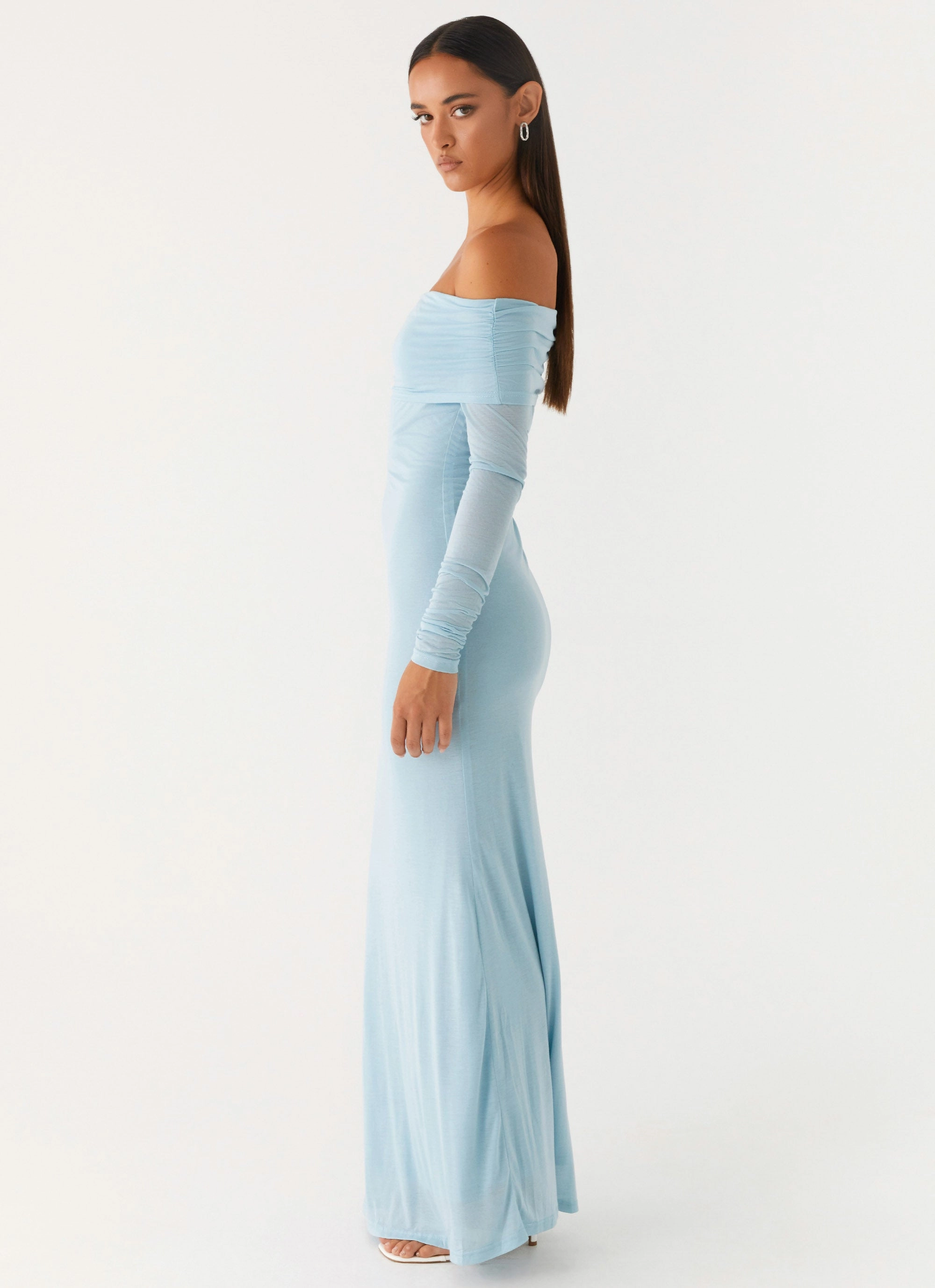 Boho Mood Cocoa Long Sleeve Maxi Dress - Blue