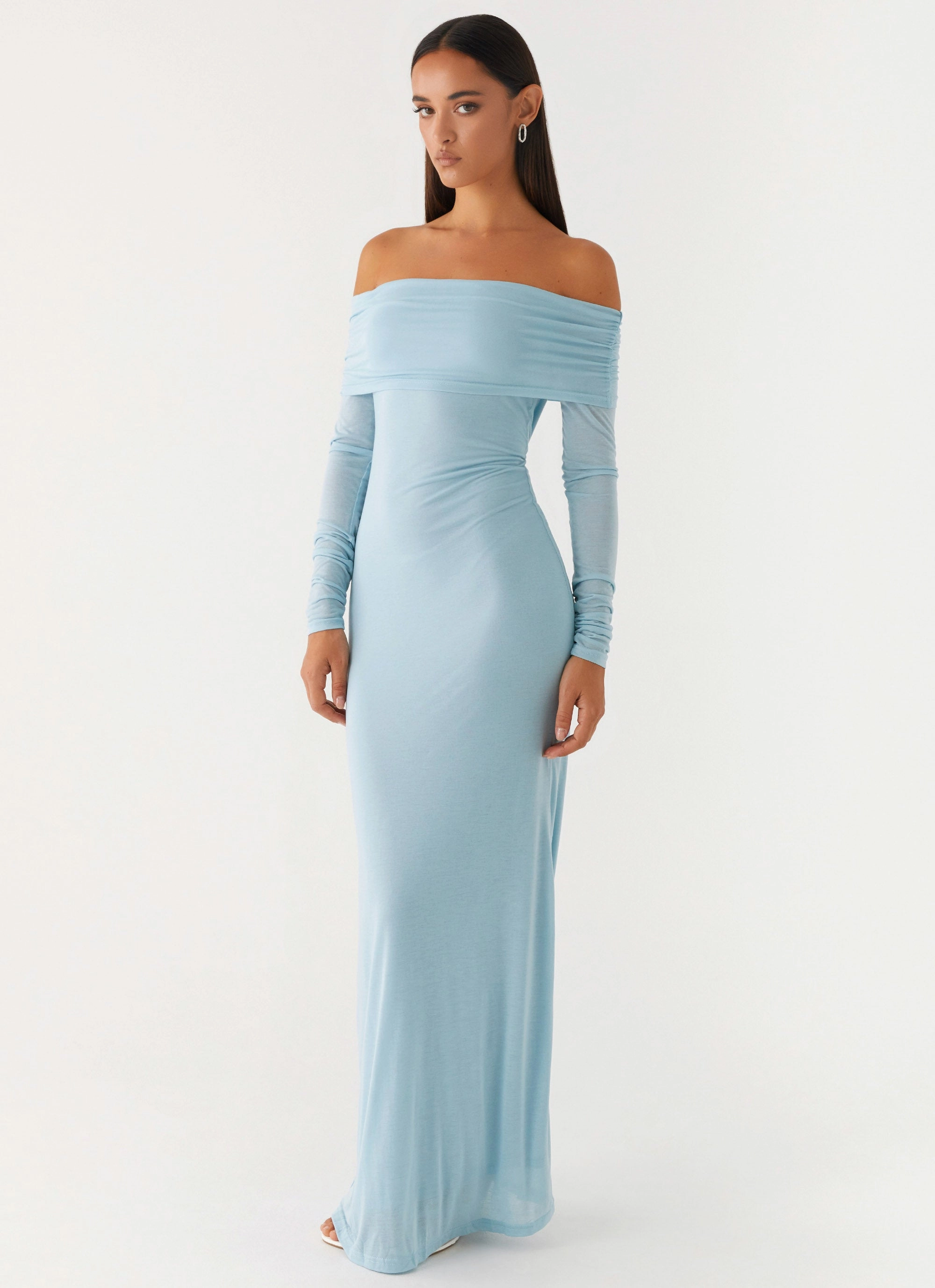 Sophisticated Look Cocoa Long Sleeve Maxi Dress - Blue