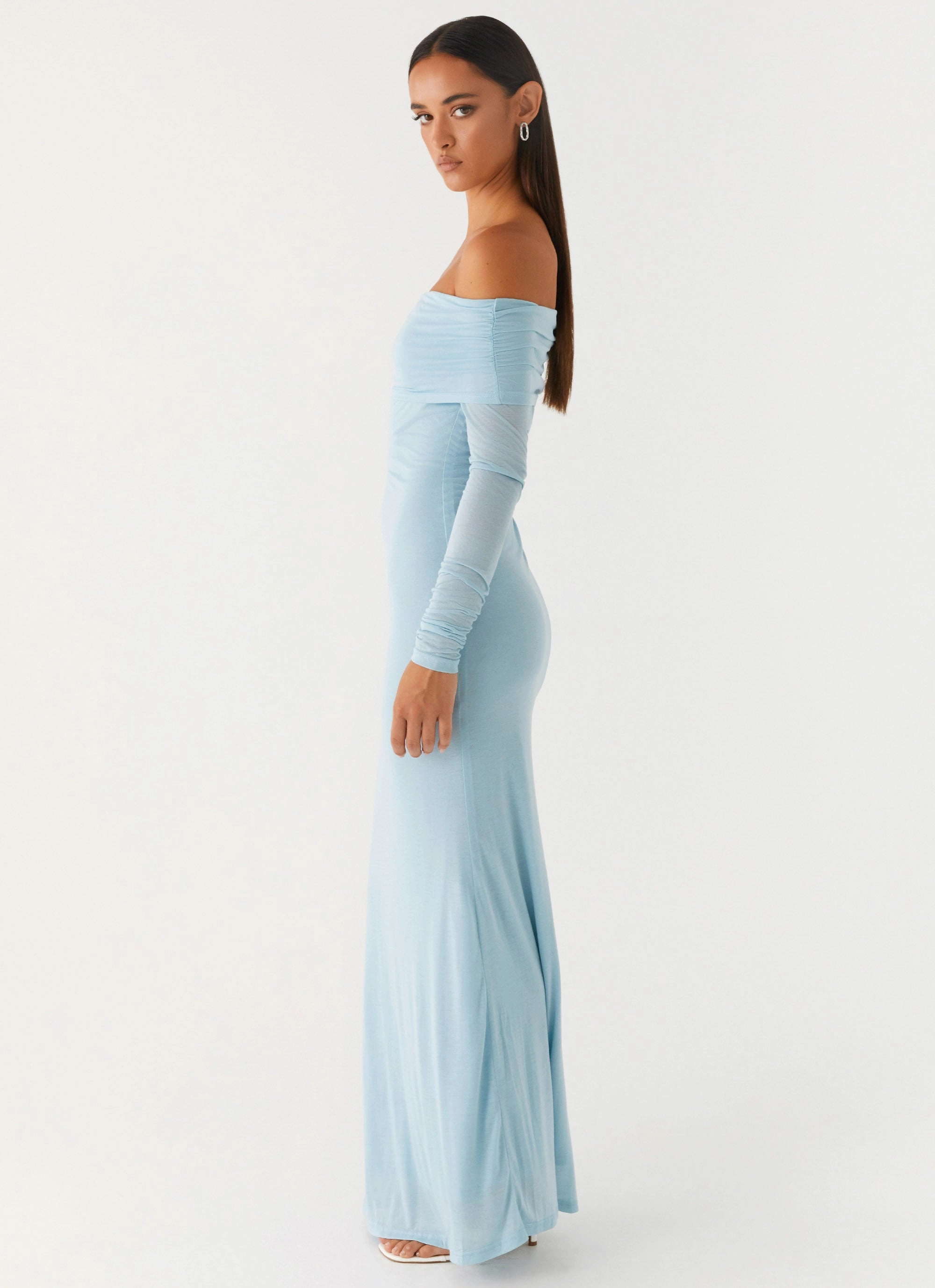 Tailored Piece New Spirit Cocoa Long Sleeve Maxi Dress - Blue
