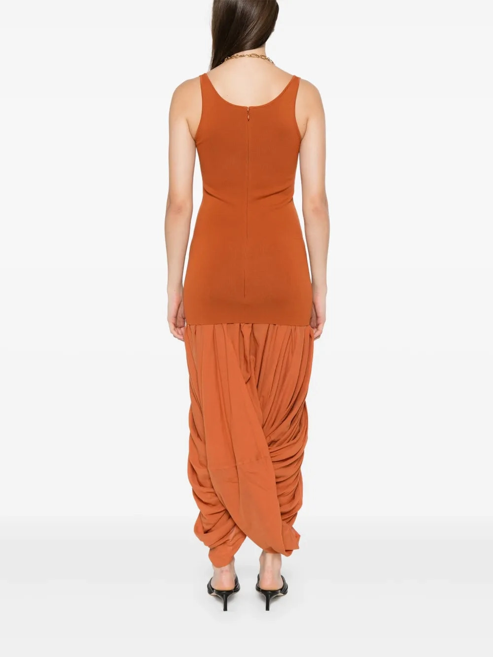 Cocoon Tank Dress in Terracotta Subtle Look