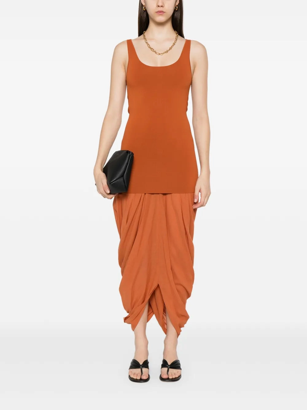 Cocoon Tank Dress in Terracotta solo wear Urban Aesthetic