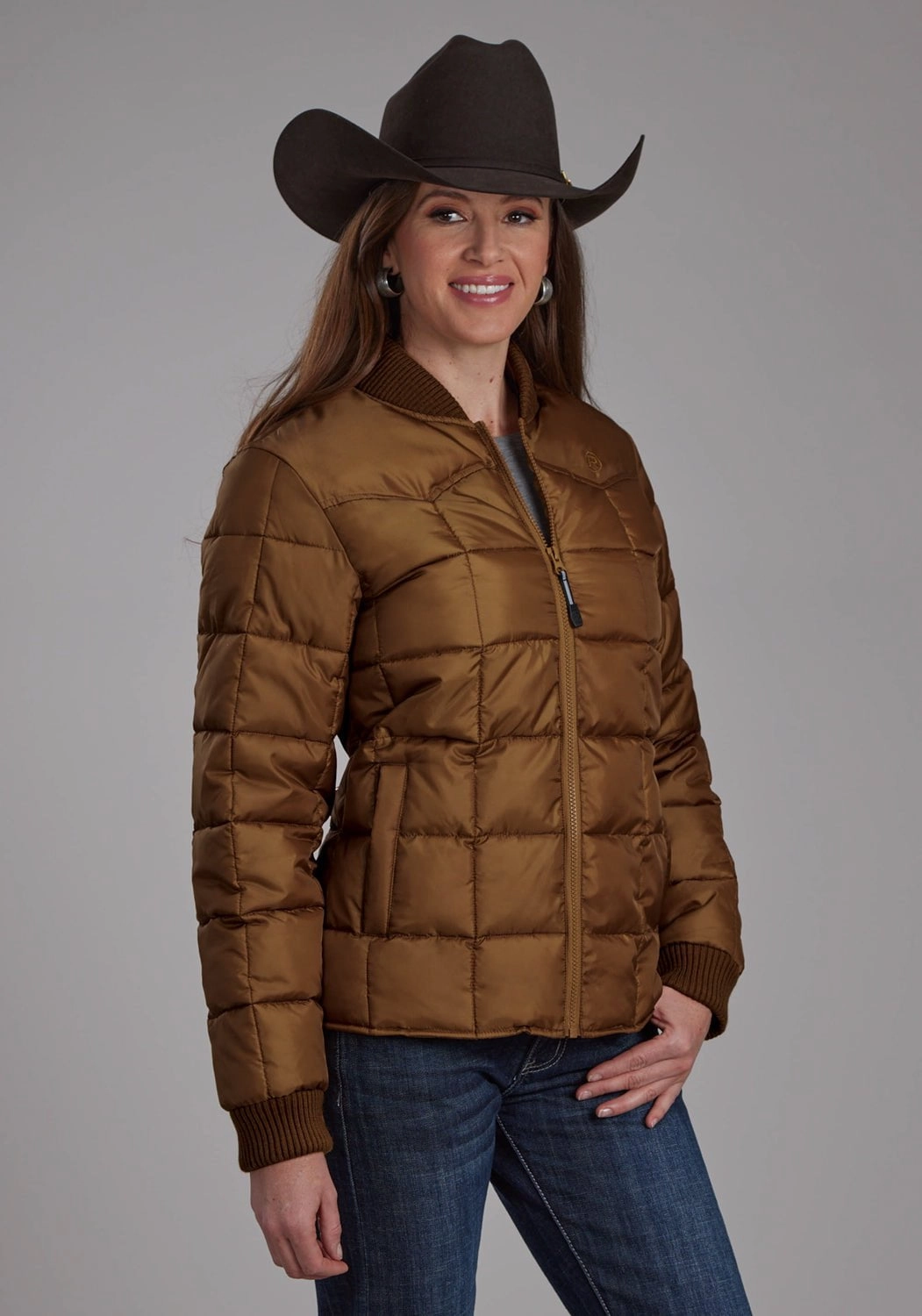Insulated Padding Roper Womens Poly Filled Western Caramel 100% Polyester Insulated Jacket