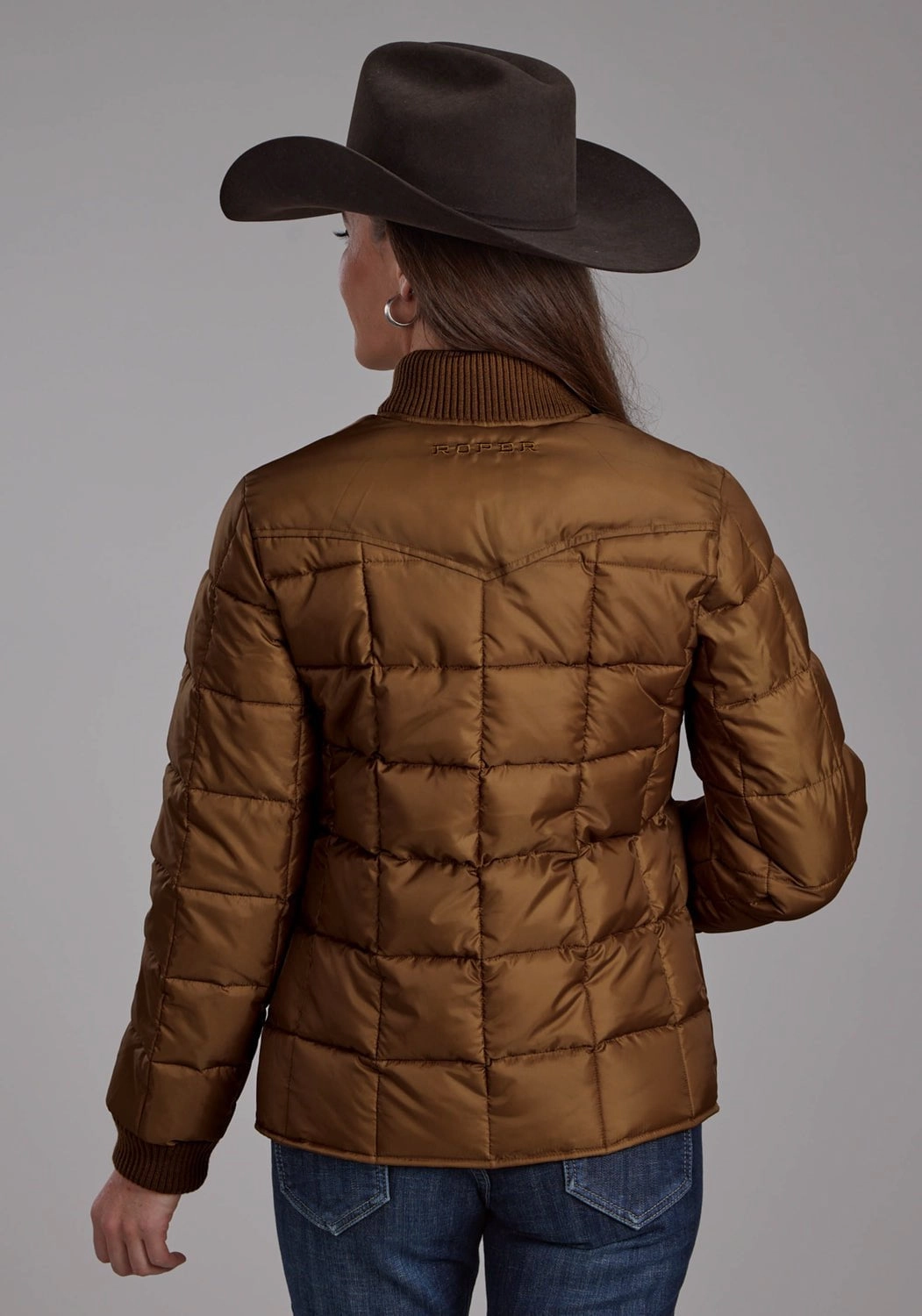 Roper Womens Poly Filled Western Caramel 100% Polyester Insulated Jacket All Weather Adaptability