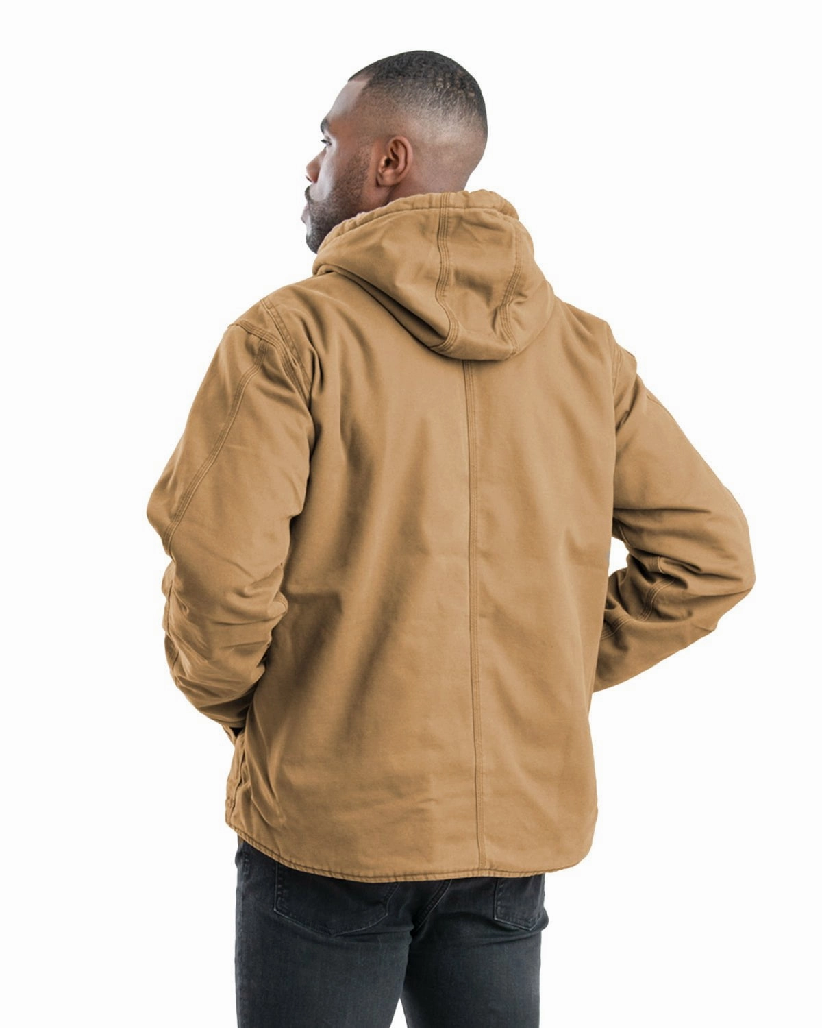 Fashion Use Wrinkle resistant fabric Berne Mens Vintage Washed Sherpa-Lined Hooded Brown Duck 100% Cotton Jacket