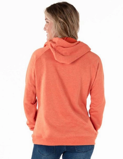City Walking Style Double Stitched Seams Cowgirl Tuff Womens Wild Spirit Tangerine Poly/Rayon Hoodie