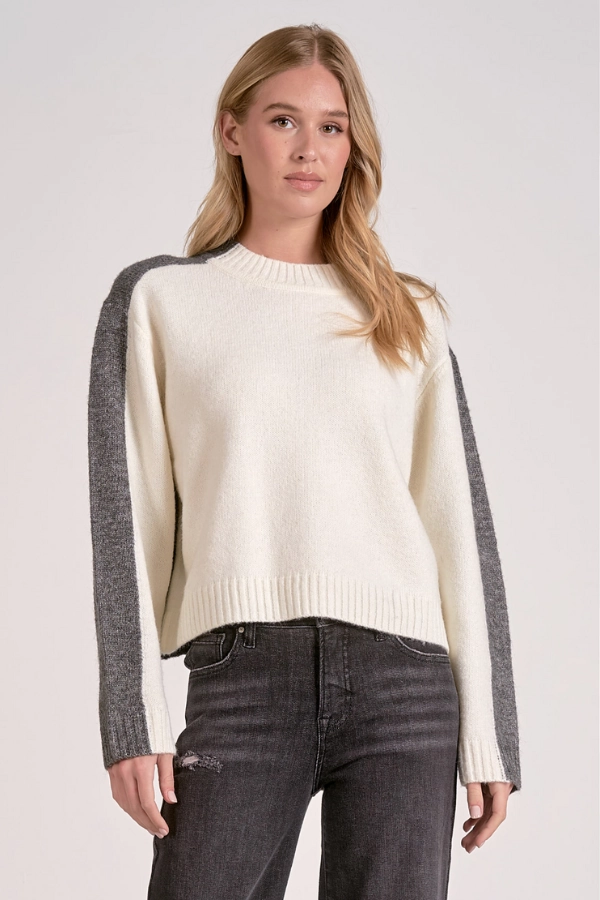 WindproofBarrierTechnology Colorblock Cropped Sweater
