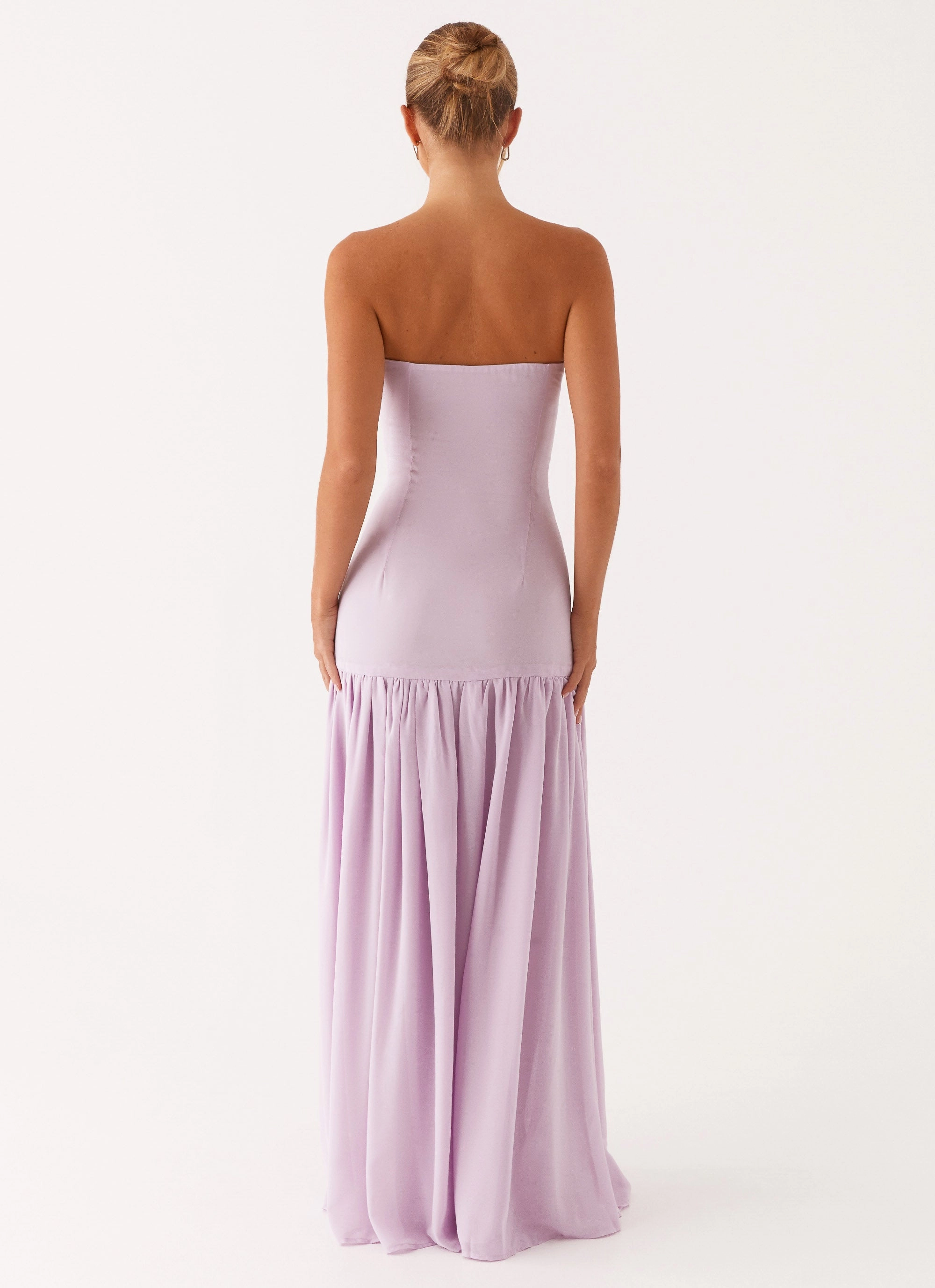 Knot-Detail Eden Strapless Maxi Dress - Lilac