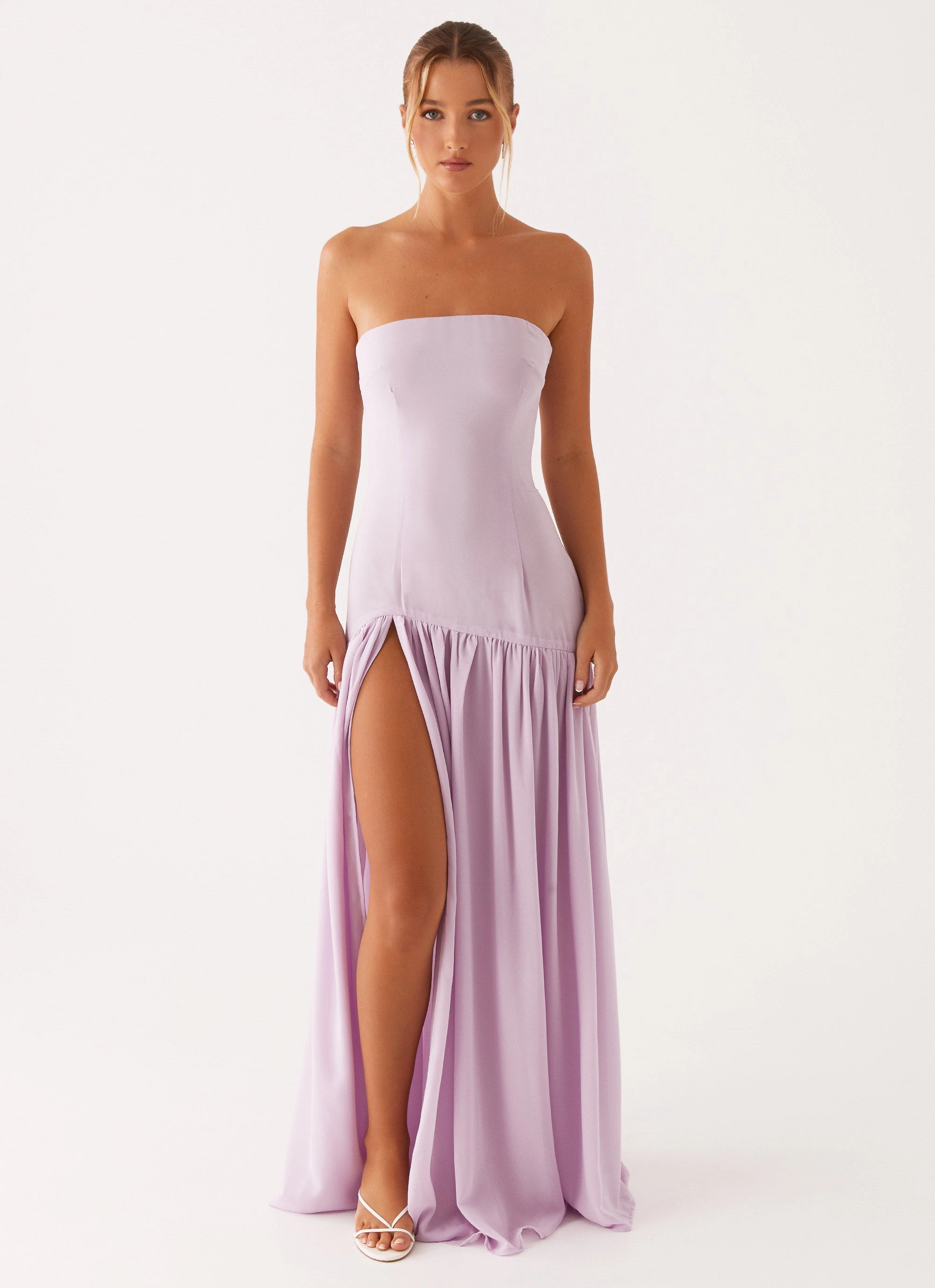Eden Strapless Maxi Dress - Lilac Cool Palette Flowing Design