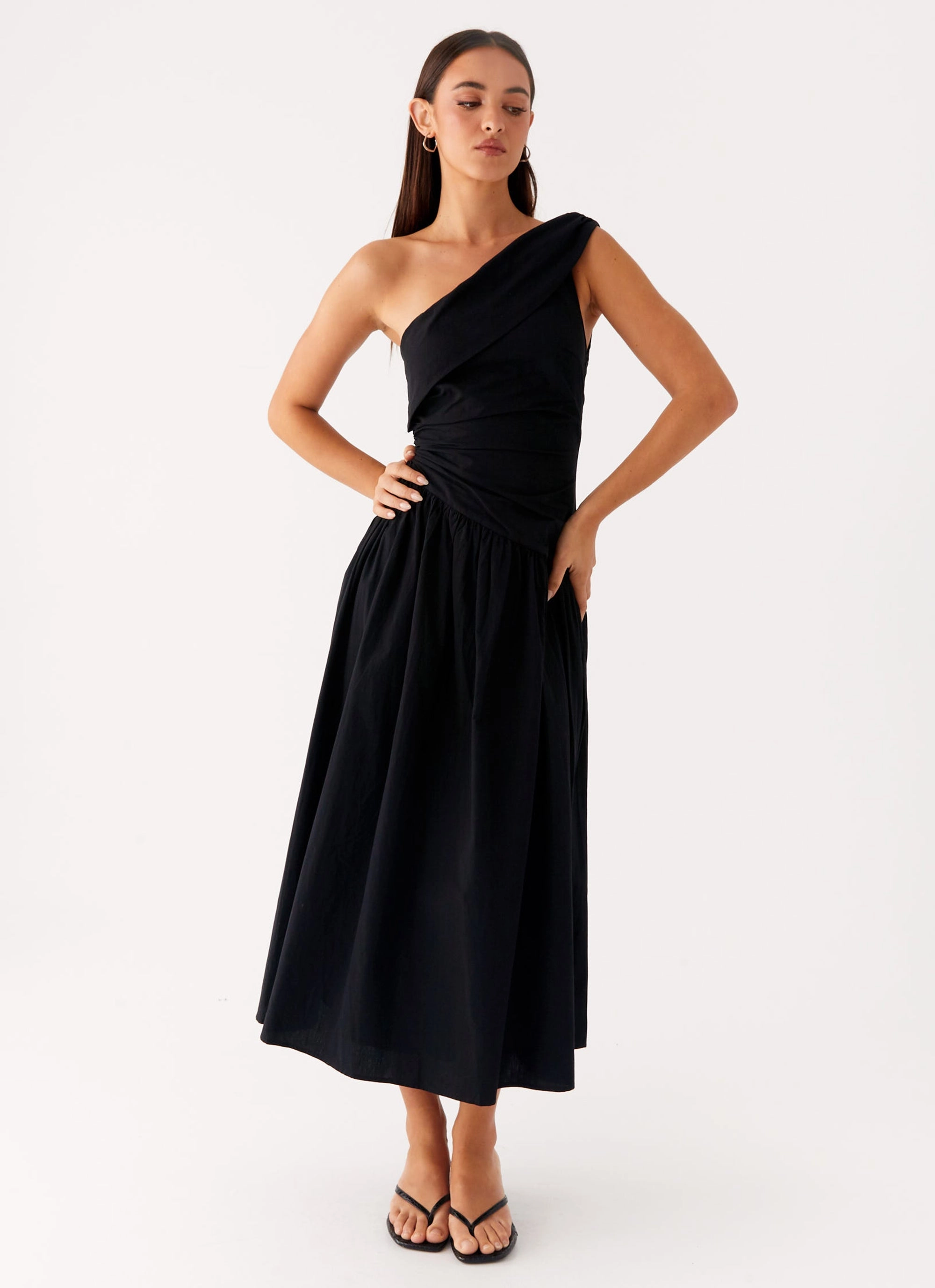 Janessa Midi Dress - Black Summer Ease Relaxed Layer