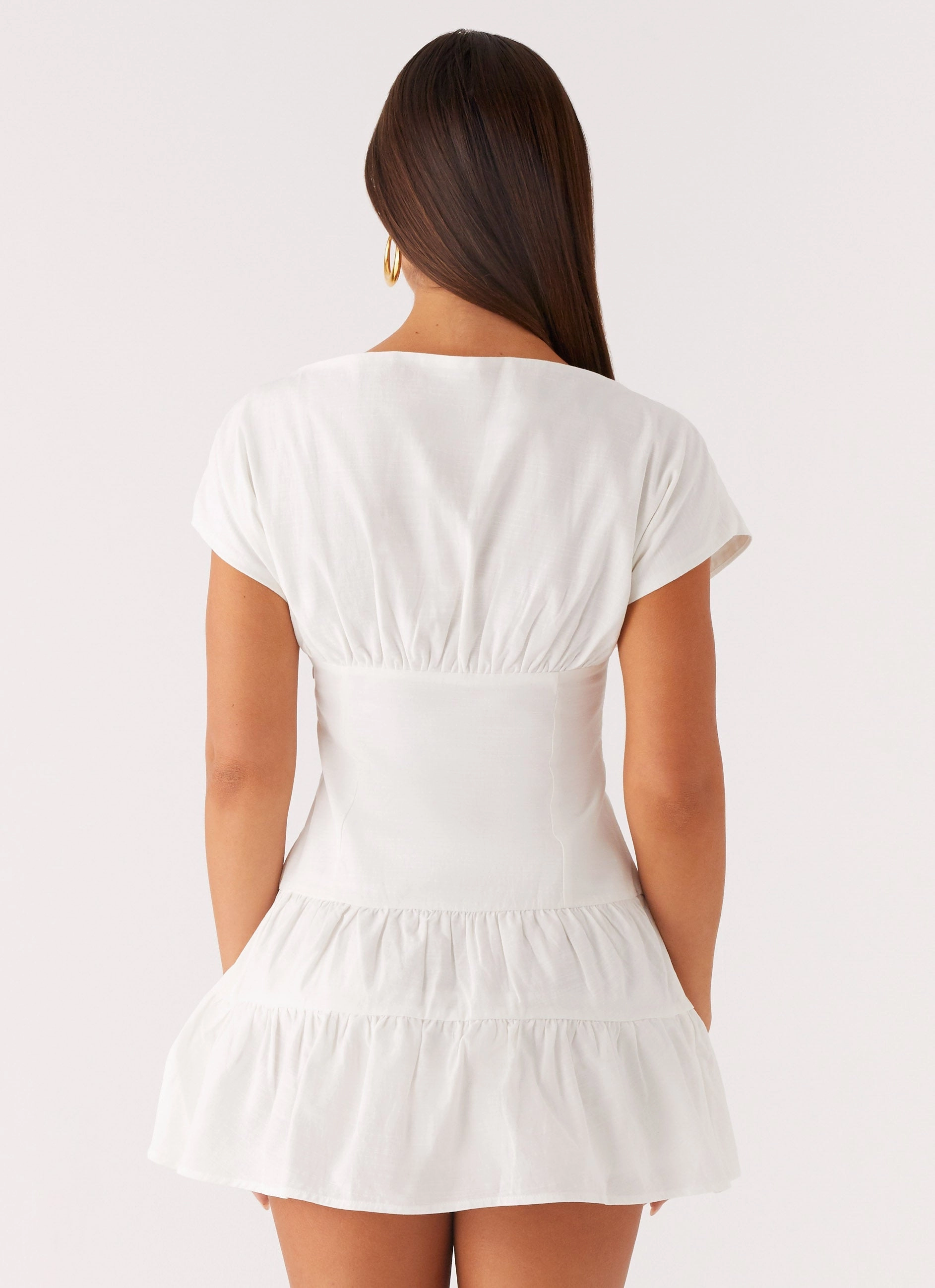 Ember Haze Boat Neck Mini Dress - Off White Trend Smart