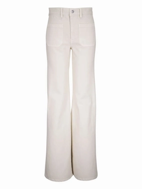 Light wash smooth zipper Florence Pant in Stone