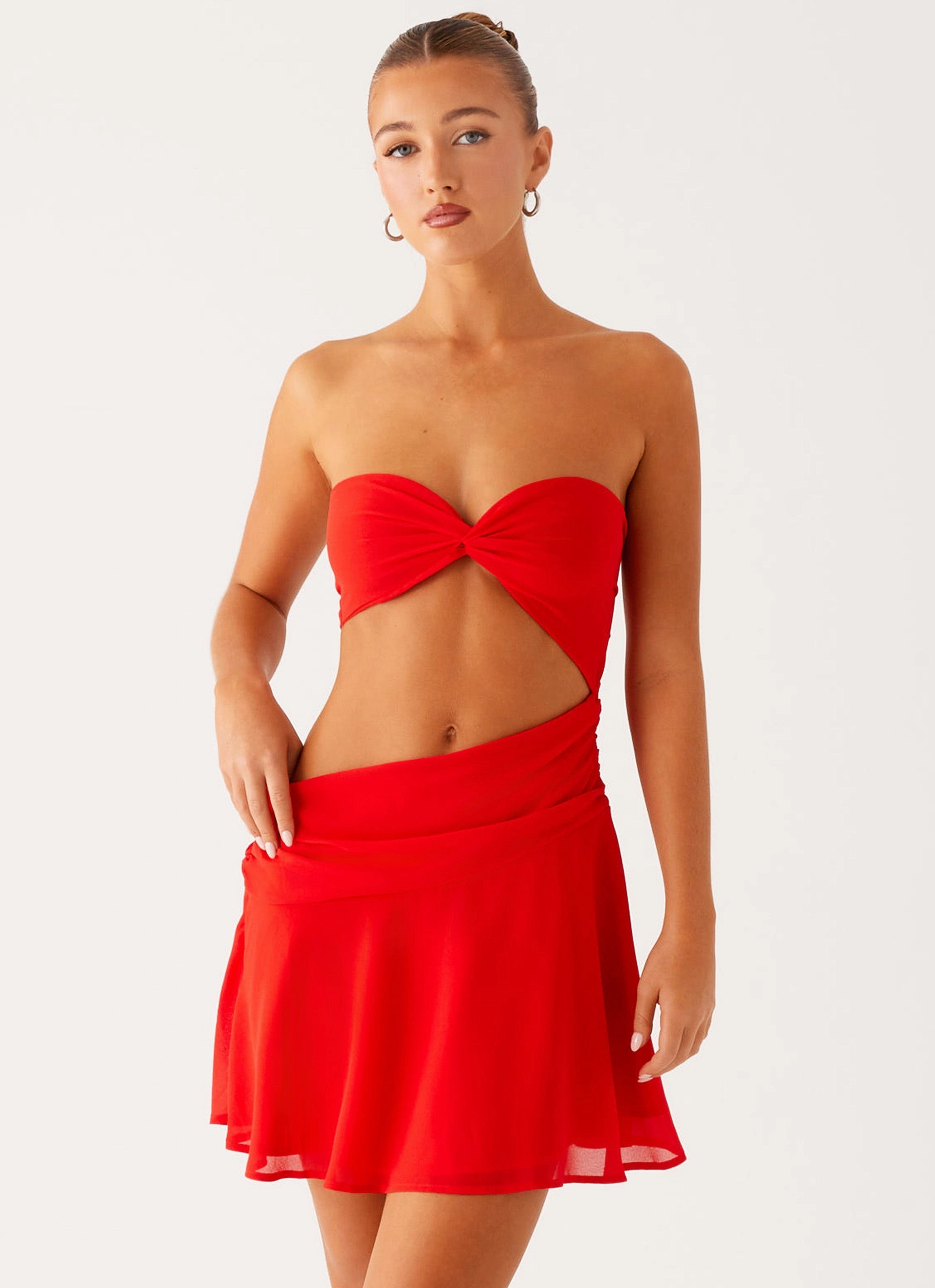 Marbella Mini Dress - Red Birthday-Celebration Matte Look